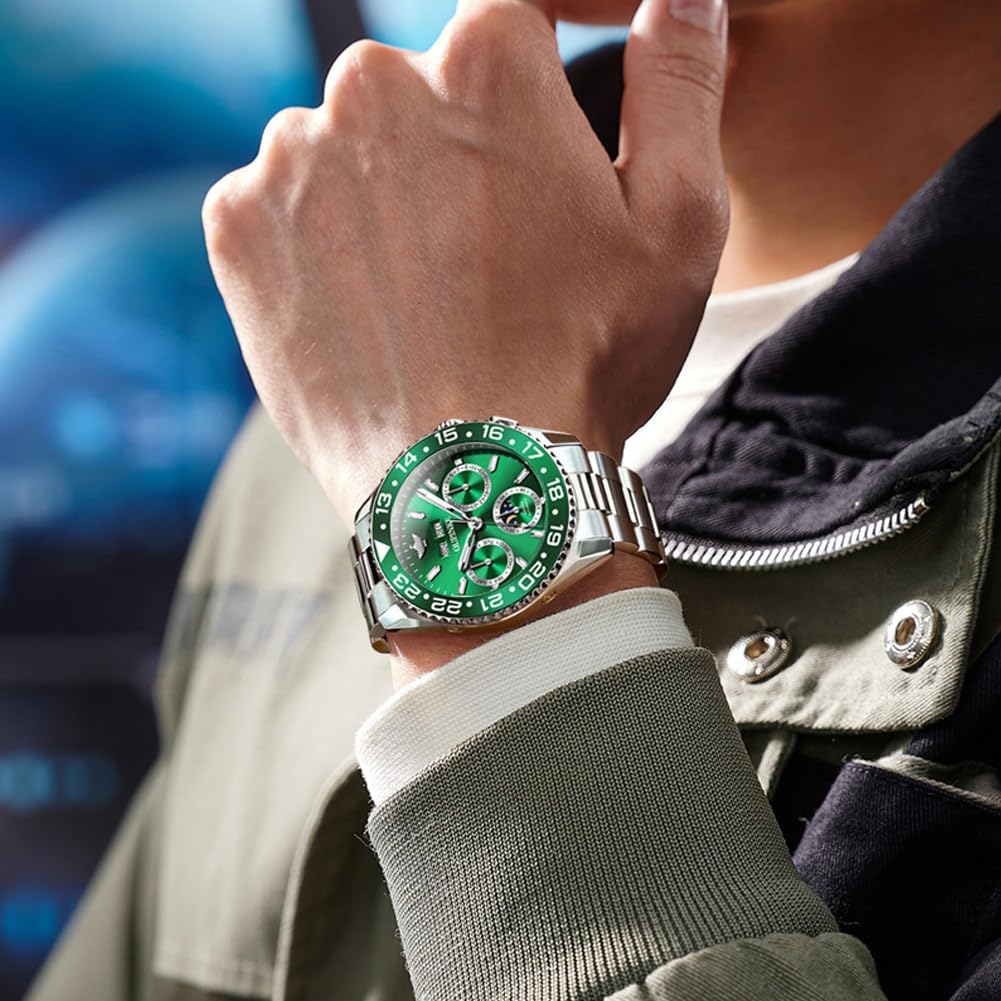 OUPINKE Men's Automatic Watch Self Winding Mechanical Luxury Wrist Watch Sapphire Crystal Tungsten Steel