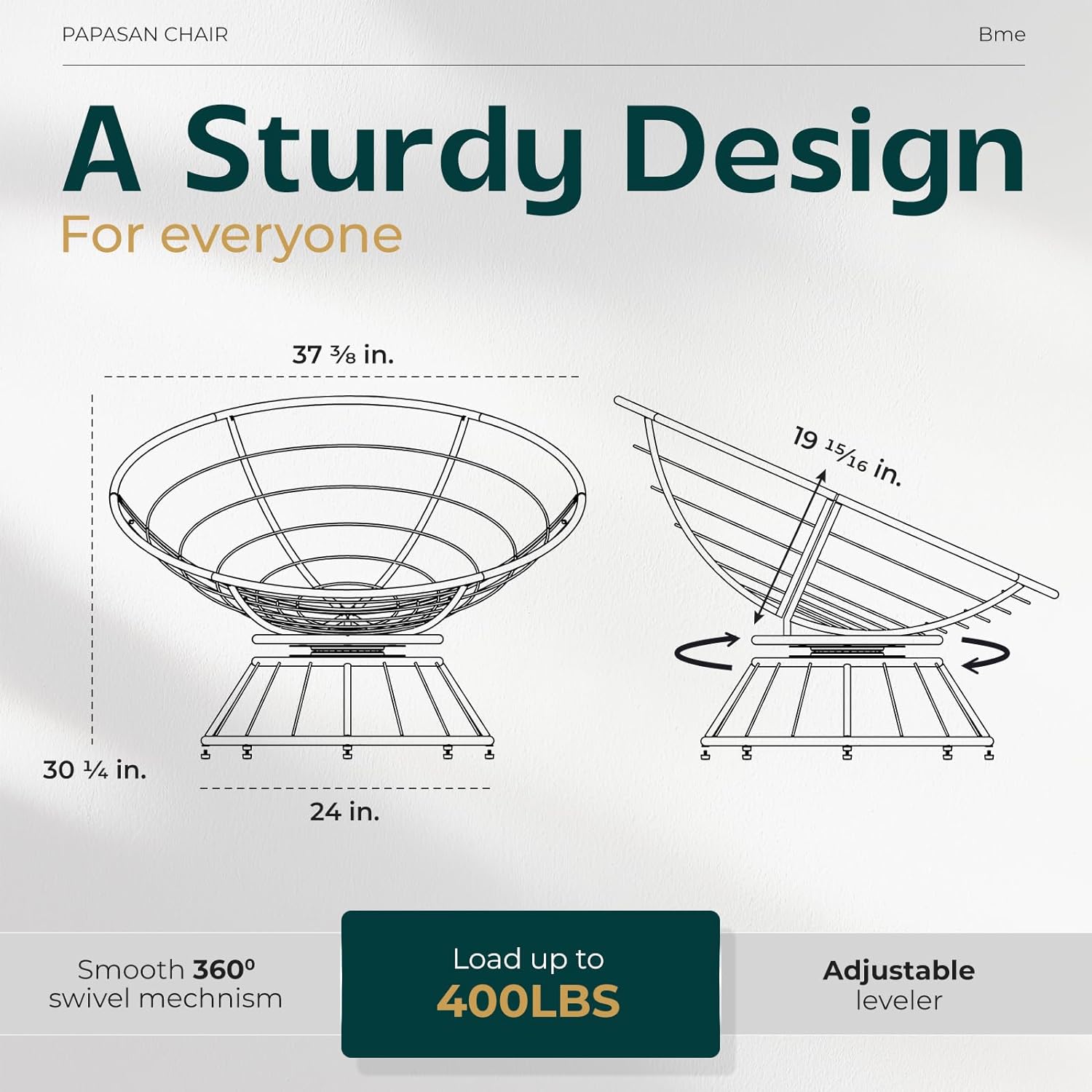 Bme 40 Ergonomic Wicker Papasan Chair with Soft Thick Density Fabric Cushion, High Capacity Steel Frame, 360 Degree Swivel for Living, Bedroom, Reading Room, Lounge, Cherry Sangria-Brown Base