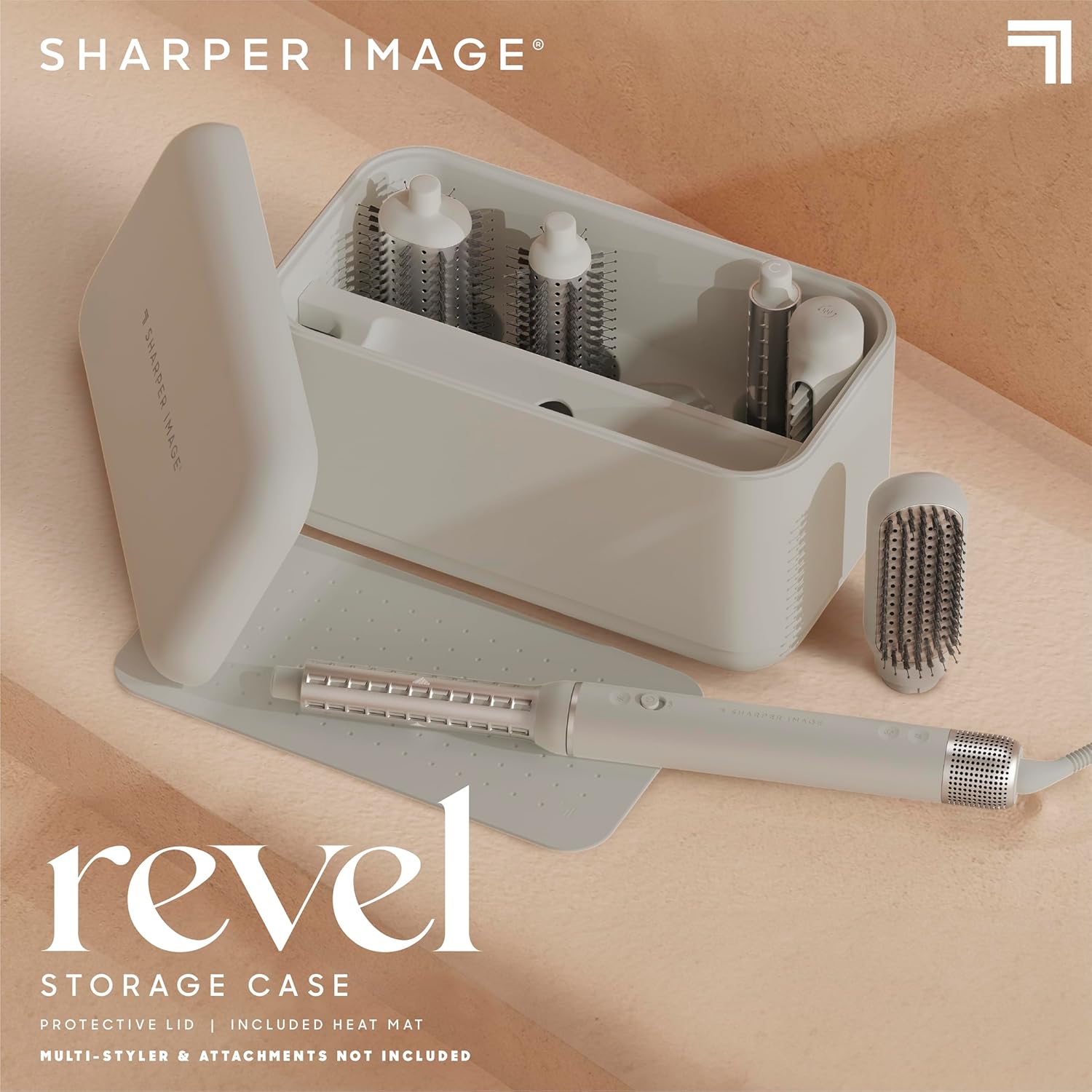 Sharper Image Revel Airflow Styler, 6-in-1 Hair Wrap Styling Tool, Curling Iron Wand, Detangler & Ionic Hair Dryer, Volumizing & Smoothing Hot Air Brush, Straight/Curly Hair Products, Beach Wave Curl