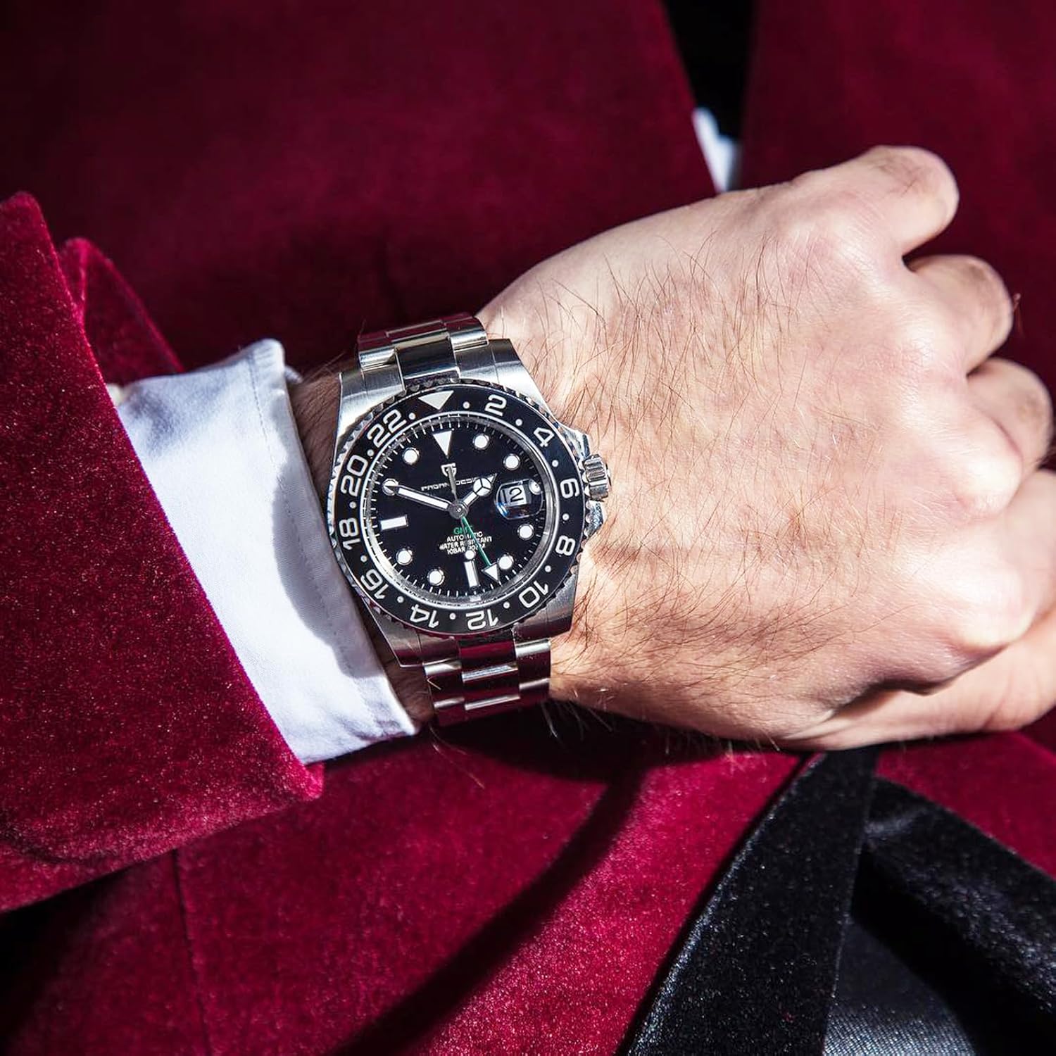 Men Watch Pagani Design GMT Watches for Men Automatic 40MM Date 100M Waterproof Stainless Steel Sapphire Glass Mechanical Wristwatches PD-1662