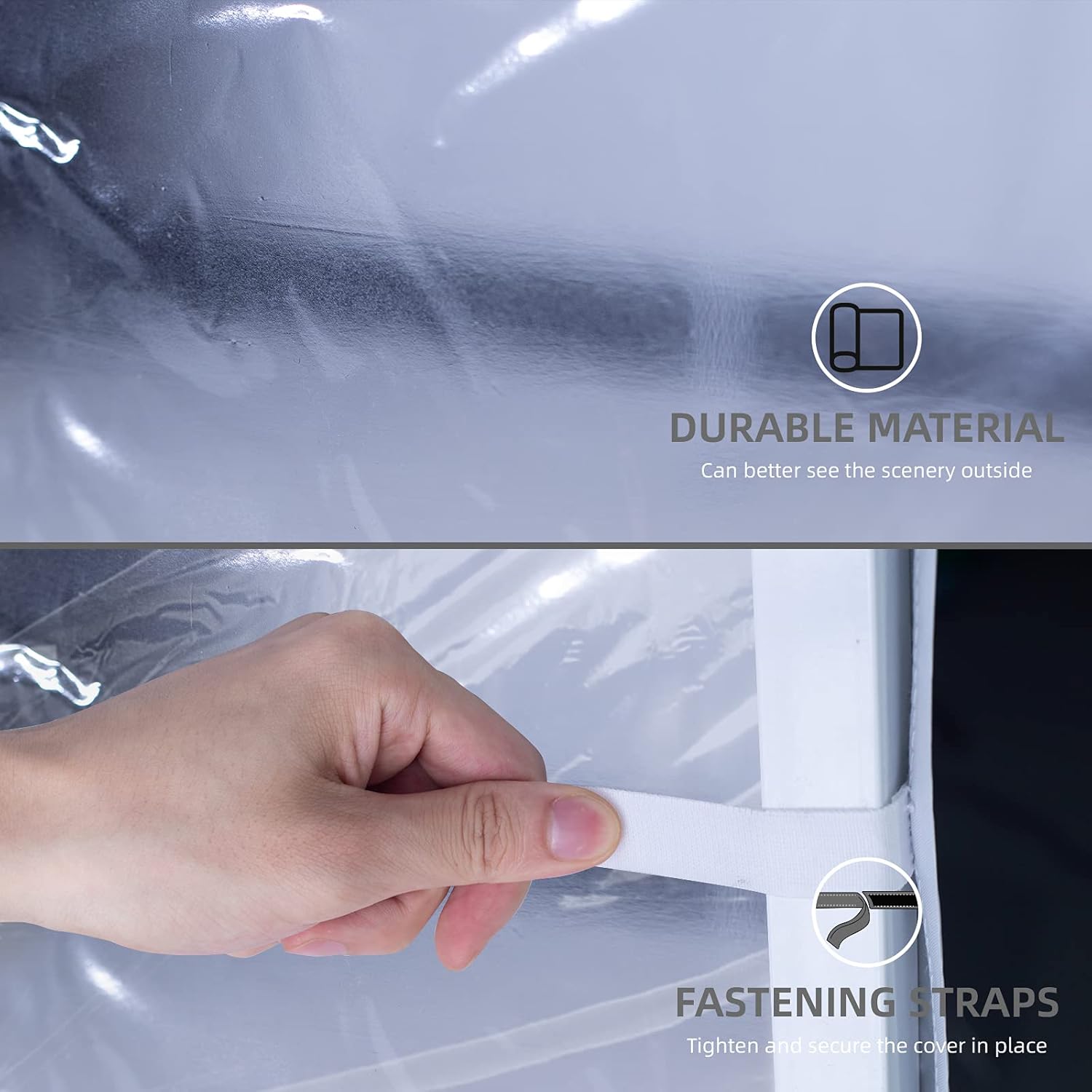 MordenApe Clear Sidewall, Transparent Canopy Walls, Canopy Side Wall for 10x10 Pop Up Canopy - Straight Leg, Outdoor Instant Canopies Sidewall,1 Pack (Navy)