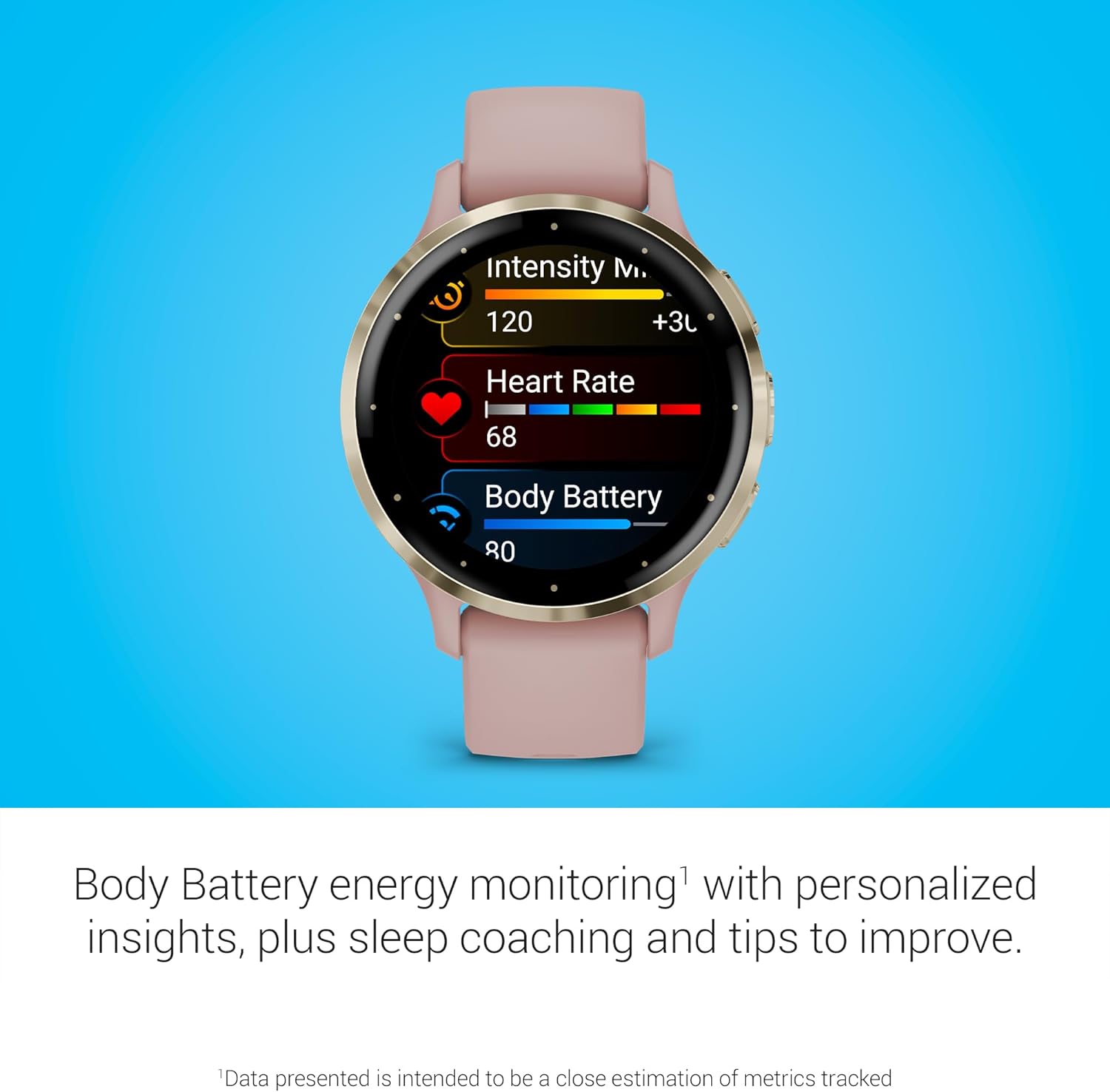 Garmin Venu 3 Slate Stainless Steel Bezel 1.4-Inch AMOLED Touchscreen Display Smart Watch with 45mm Black Case and Silicone Band