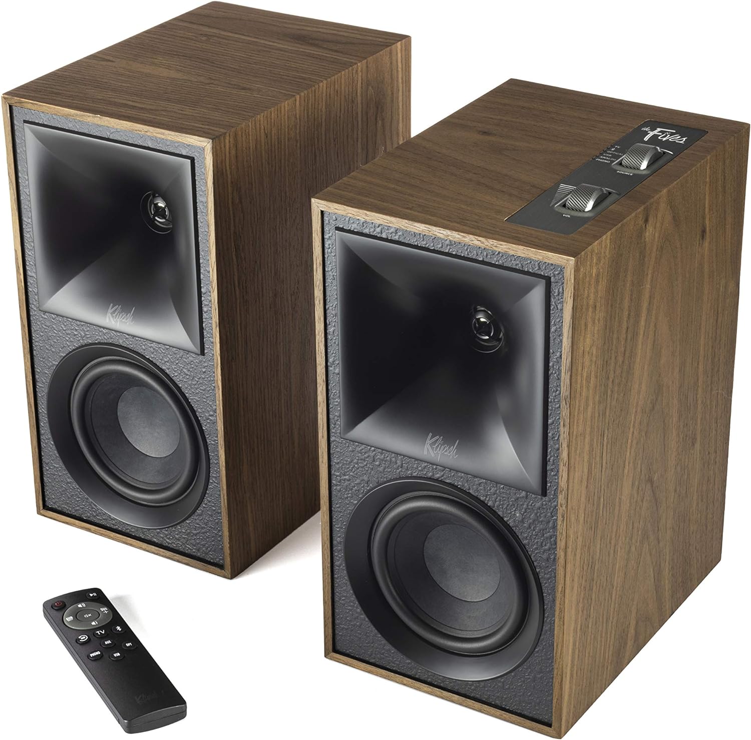 Klipsch The Fives Powered Bookshelf Speakers with HDMI-ARC in Walnut