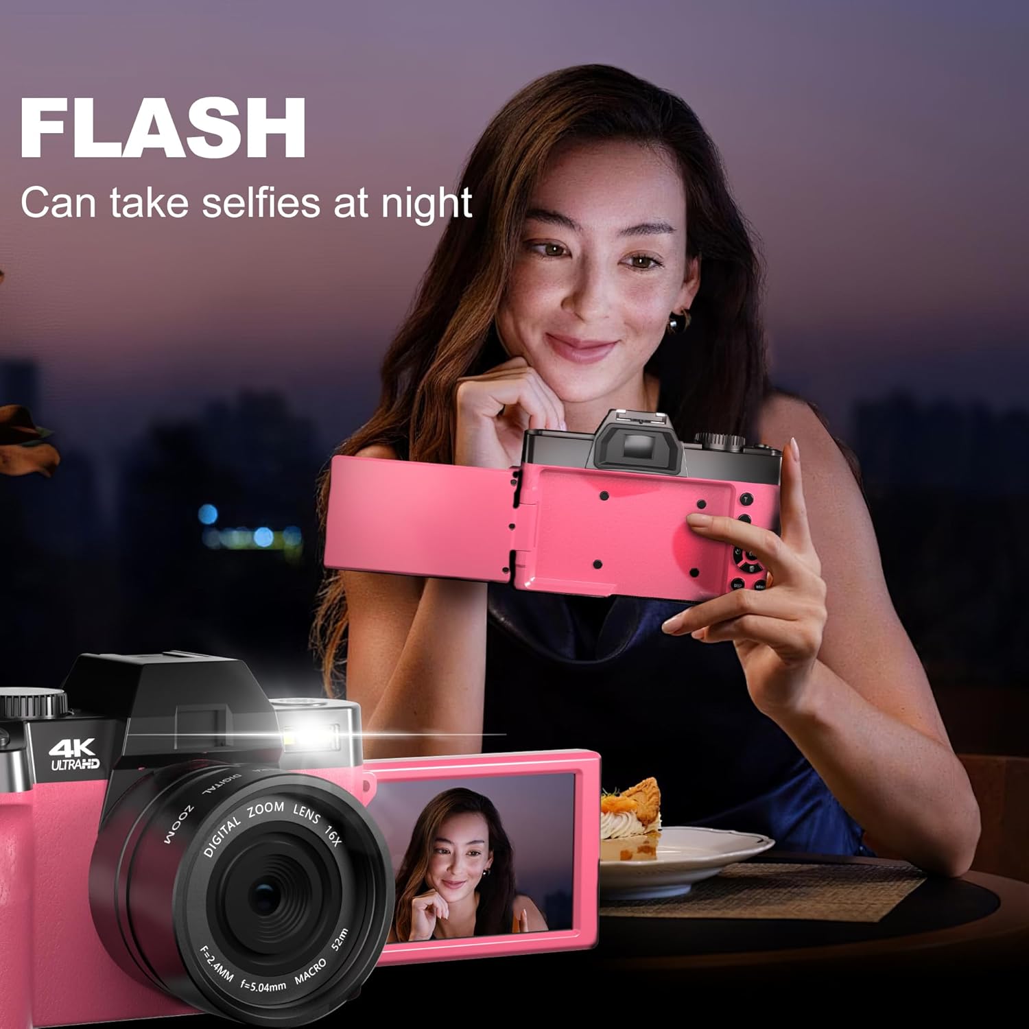 G-Anica Digital Camera, 48MP Cameras for Photography with WiFi & App Control, 4K Vlogging Camera for YouTube,Compact Camera,Perfect for Entry-Level Users and Beginners with Macro&Wide Lens-32GB Card