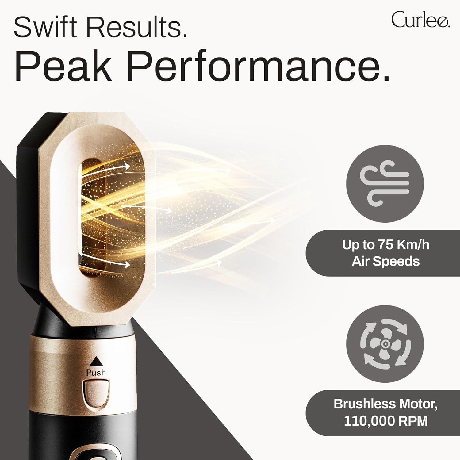 Hair Dryer Brush 1200 Watts 6 in 1 Hair Accessories Blow Dryer Automatic Curling Iron with Storage Case in Black for Curl Enhancing Hair Smoothing Volumizing Styling - by Curlee