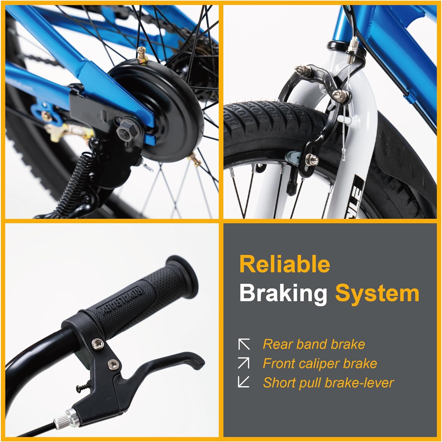 RoyalBaby Freestyle Kids Bike 12 14 16 18 20 Inch Bicycle, Training Wheels or Kickstand Available, for Boys Girls Ages 3+ Years, Multiple Colors