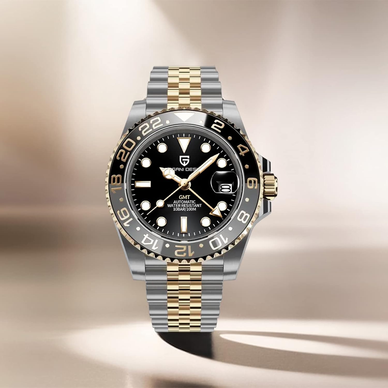 Men Watch Pagani Design GMT Watches for Men Automatic 40MM Date 100M Waterproof Stainless Steel Sapphire Glass Mechanical Wristwatches PD-1662