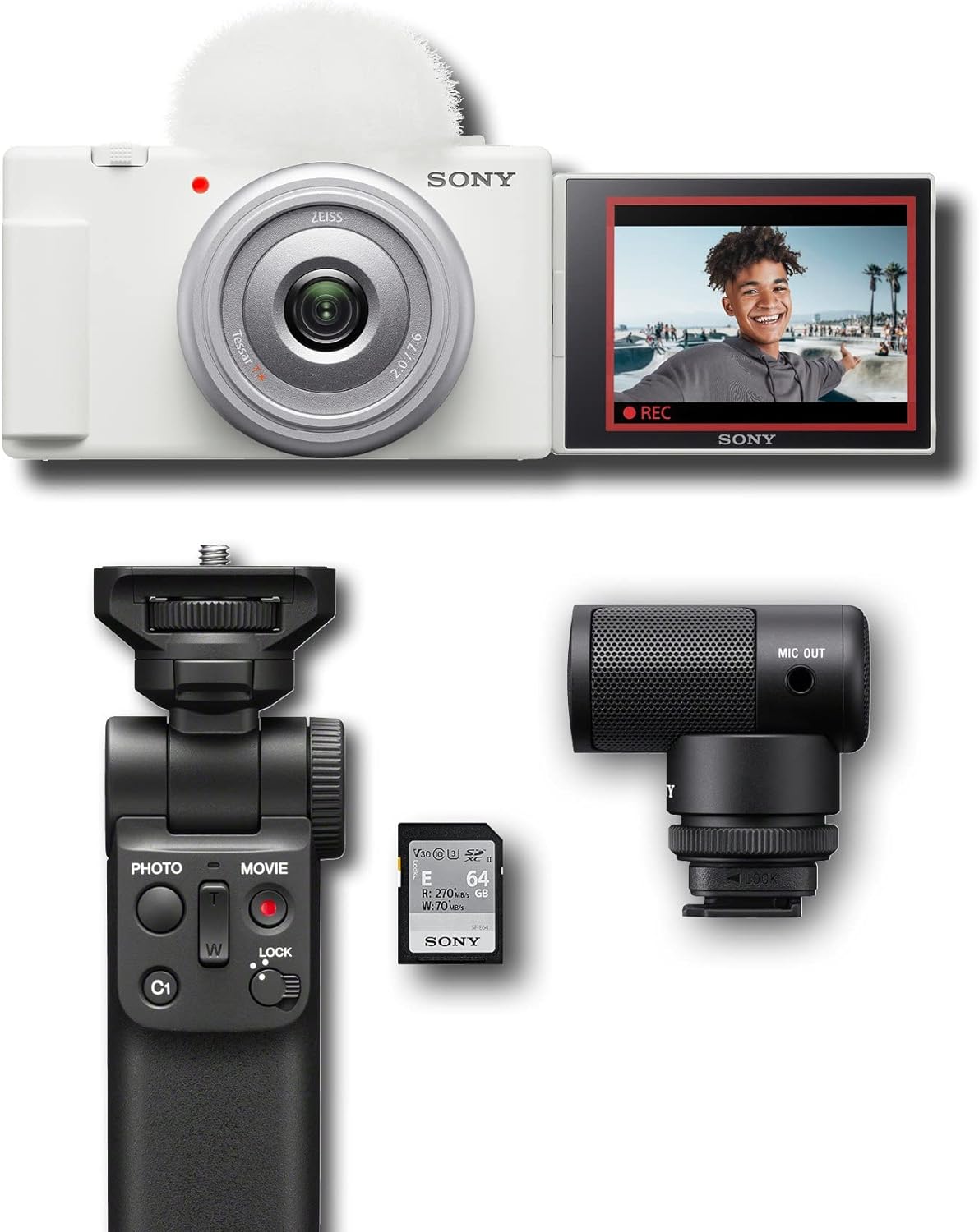 Sony ZV-1F Vlog Camera for Content Creators and Vloggers Black