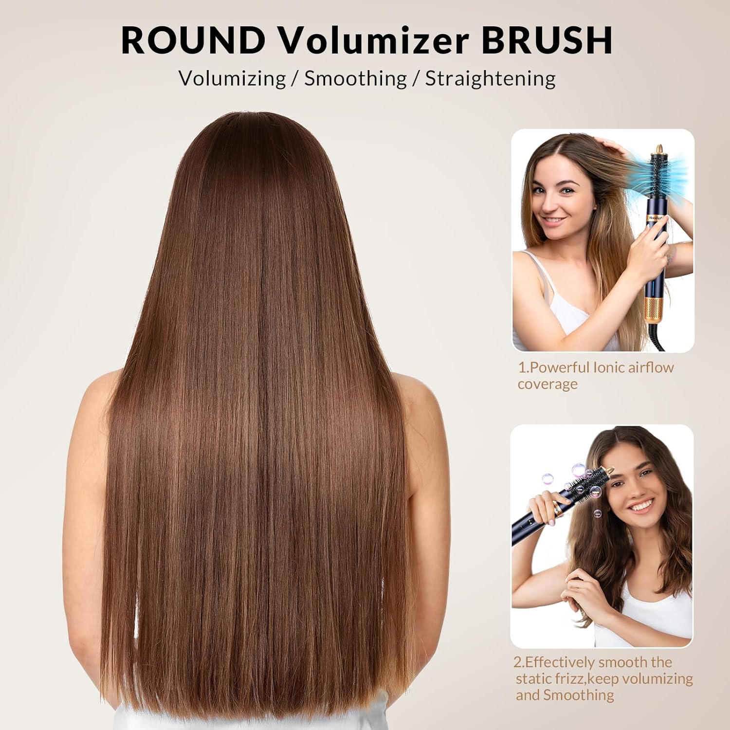 Homdigrk 6 in 1 Professional Hot Air Styler, Ionic Hair Dryer&Curling Iron Set, Combines Drying, Smoothing, Curling, and Volumizing in one, Including Travel Storage Case - Prussian Blue