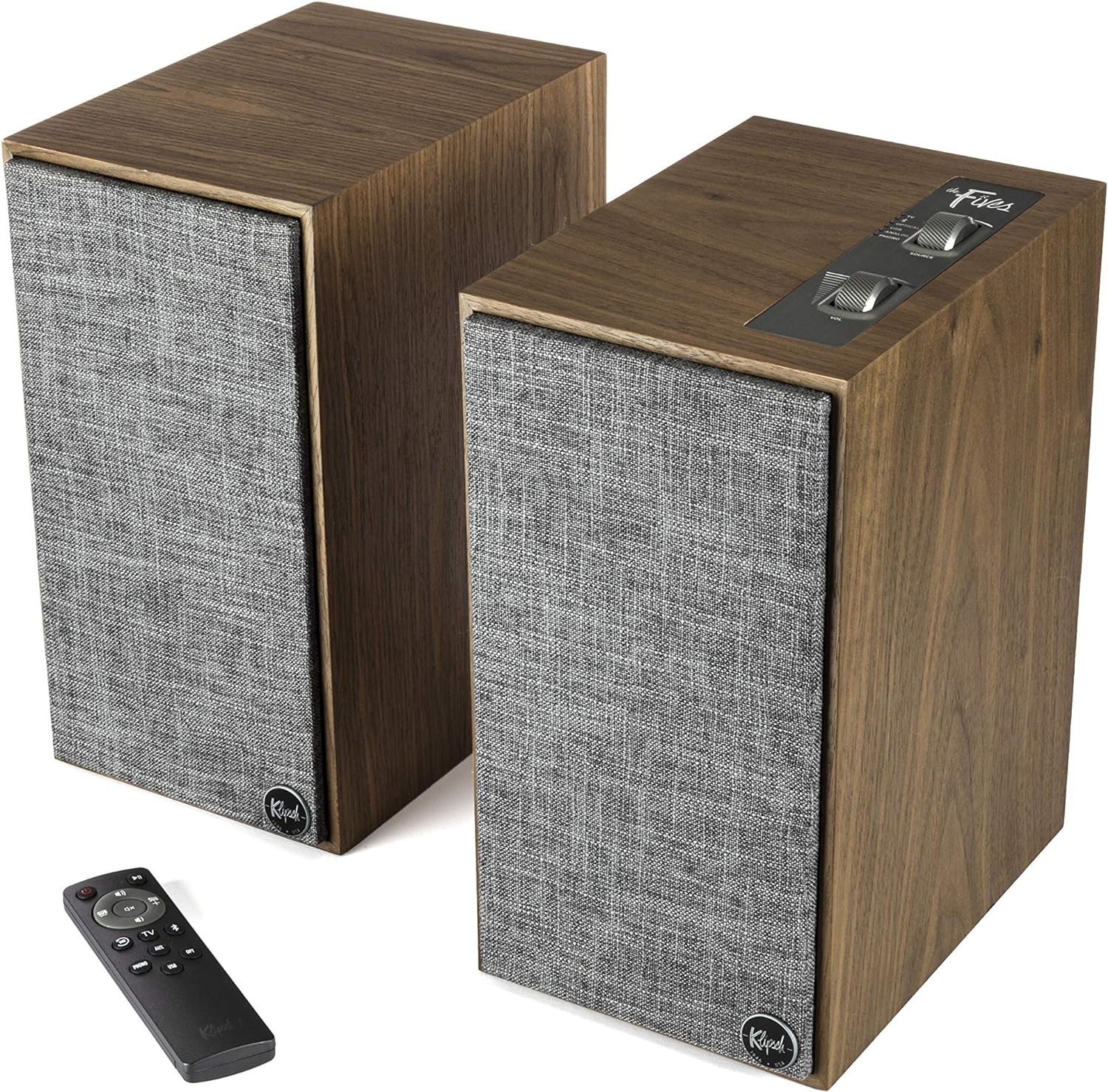 Klipsch The Fives Powered Bookshelf Speakers with HDMI-ARC in Walnut