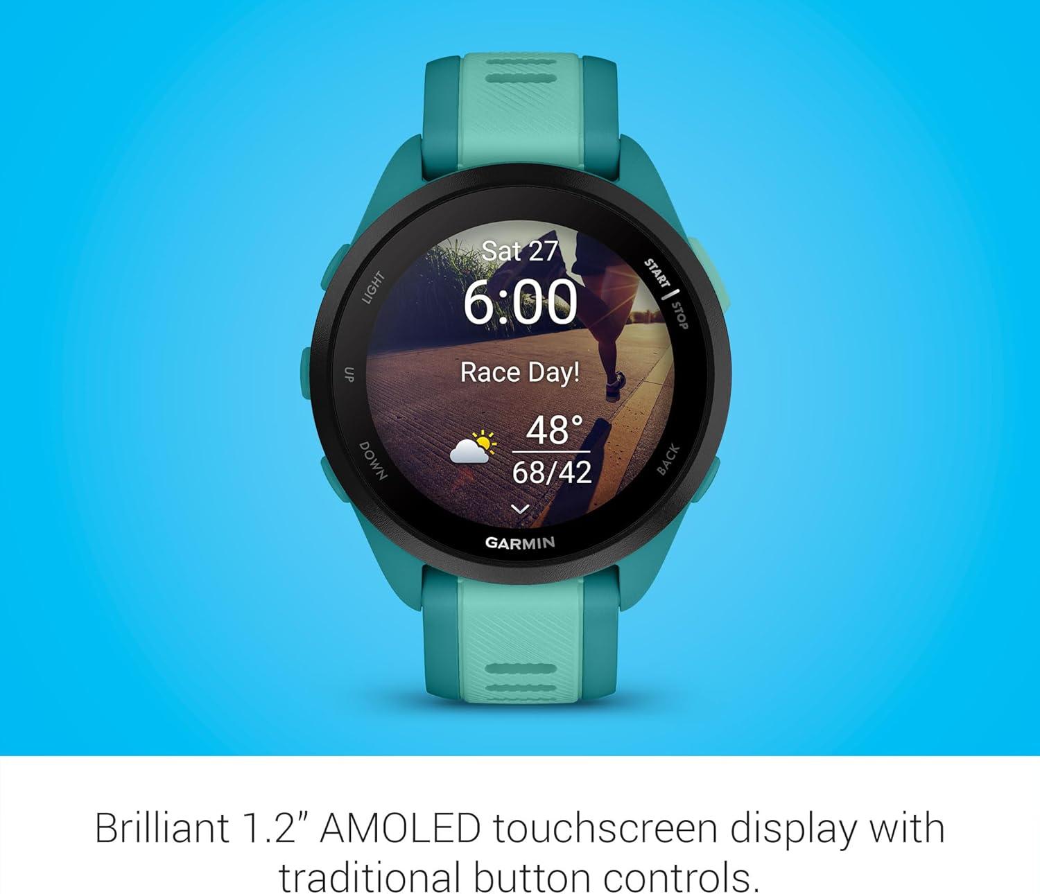 Garmin Forerunner 165, Running Smartwatch, Colorful AMOLED Display, Training Metrics and Recovery Insights, Black