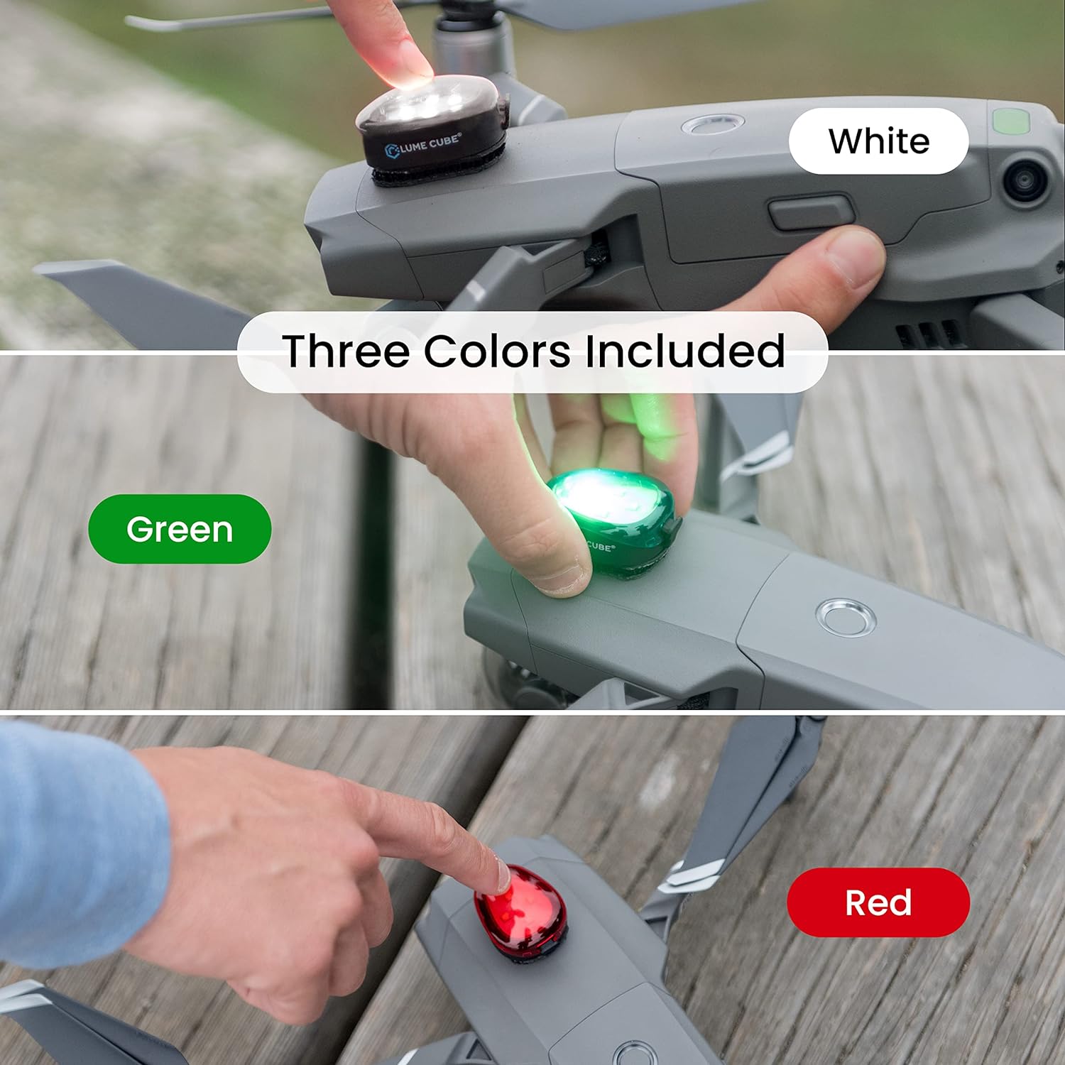 Lume Cube - Drone Strobe - Iluminación anticolisión - Luz anticolisión FAA - Se adapta a todos los drones - Batería de larga duración - DJI Mini, Mavic, Phantom, Inspire, Matrice