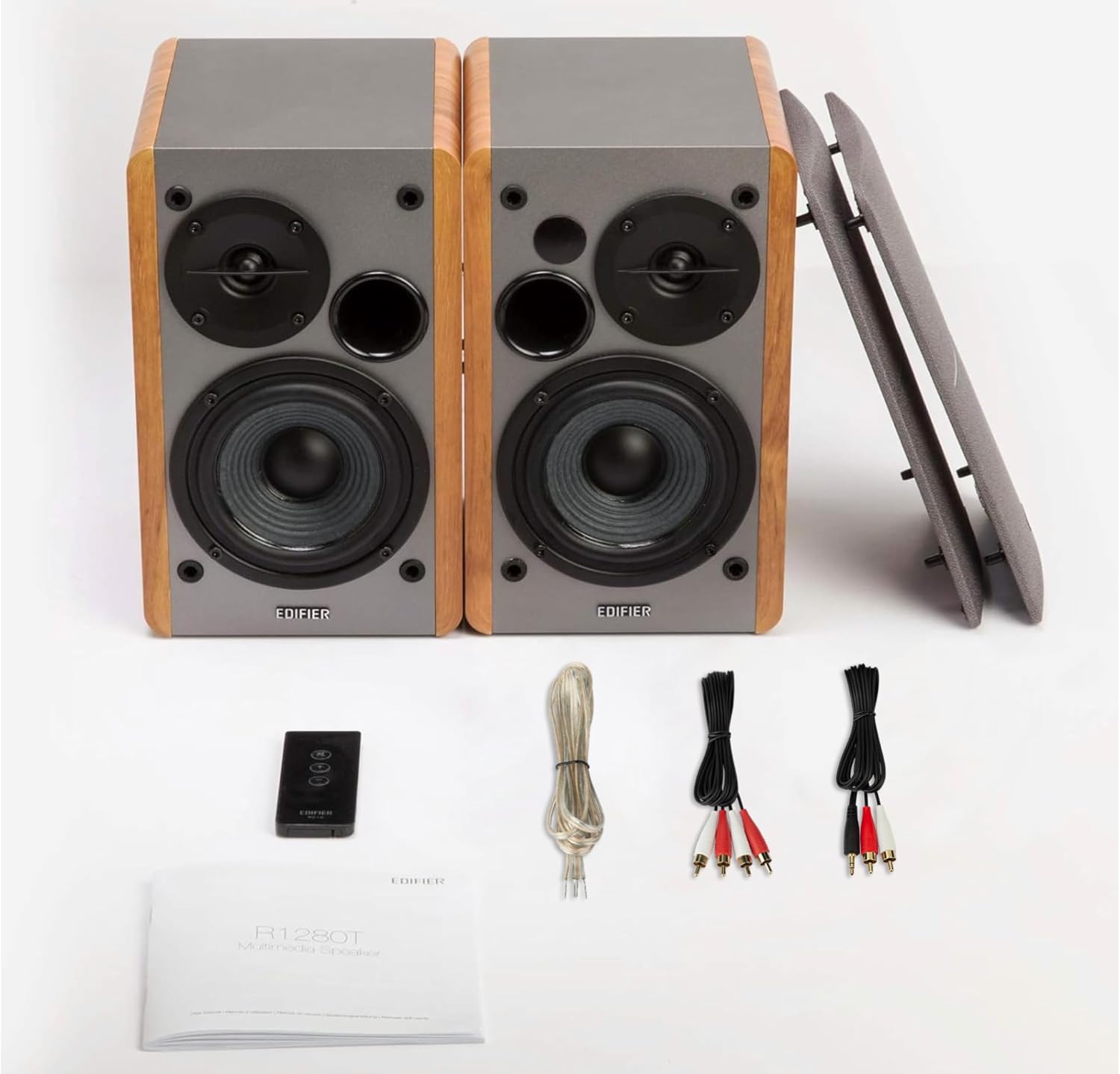 Edifier R1280T Powered Bookshelf Speakers - 2.0 Active Near Field Monitors - Studio Monitor Speaker - Wooden Enclosure - 42 Watts RMS