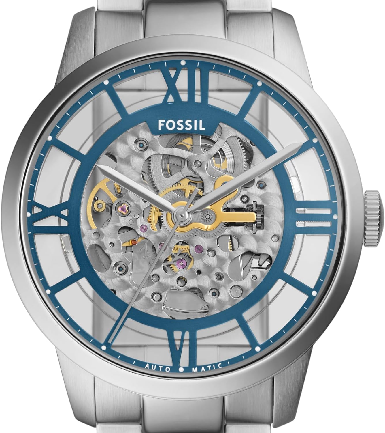 Fossil Townsman Men's Automatic Watch with Mechanical Movement and Skeleton Dial