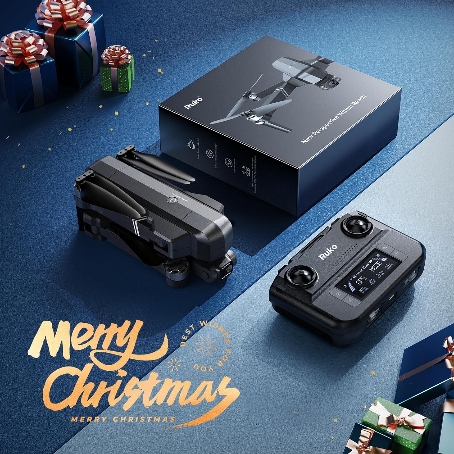 Ruko U11PRO - Primer dron con cámara para adultos, 4K UHD, compatible con identificación remota FAA, tiempo de vuelo de 52 minutos, 2 baterías, retorno automático GPS, modo interior-exterior,