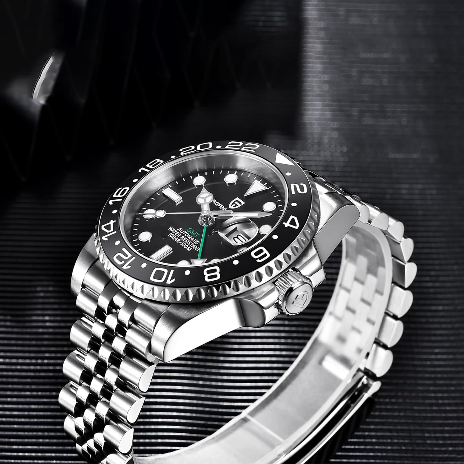 Men Watch Pagani Design GMT Watches for Men Automatic 40MM Date 100M Waterproof Stainless Steel Sapphire Glass Mechanical Wristwatches PD-1662