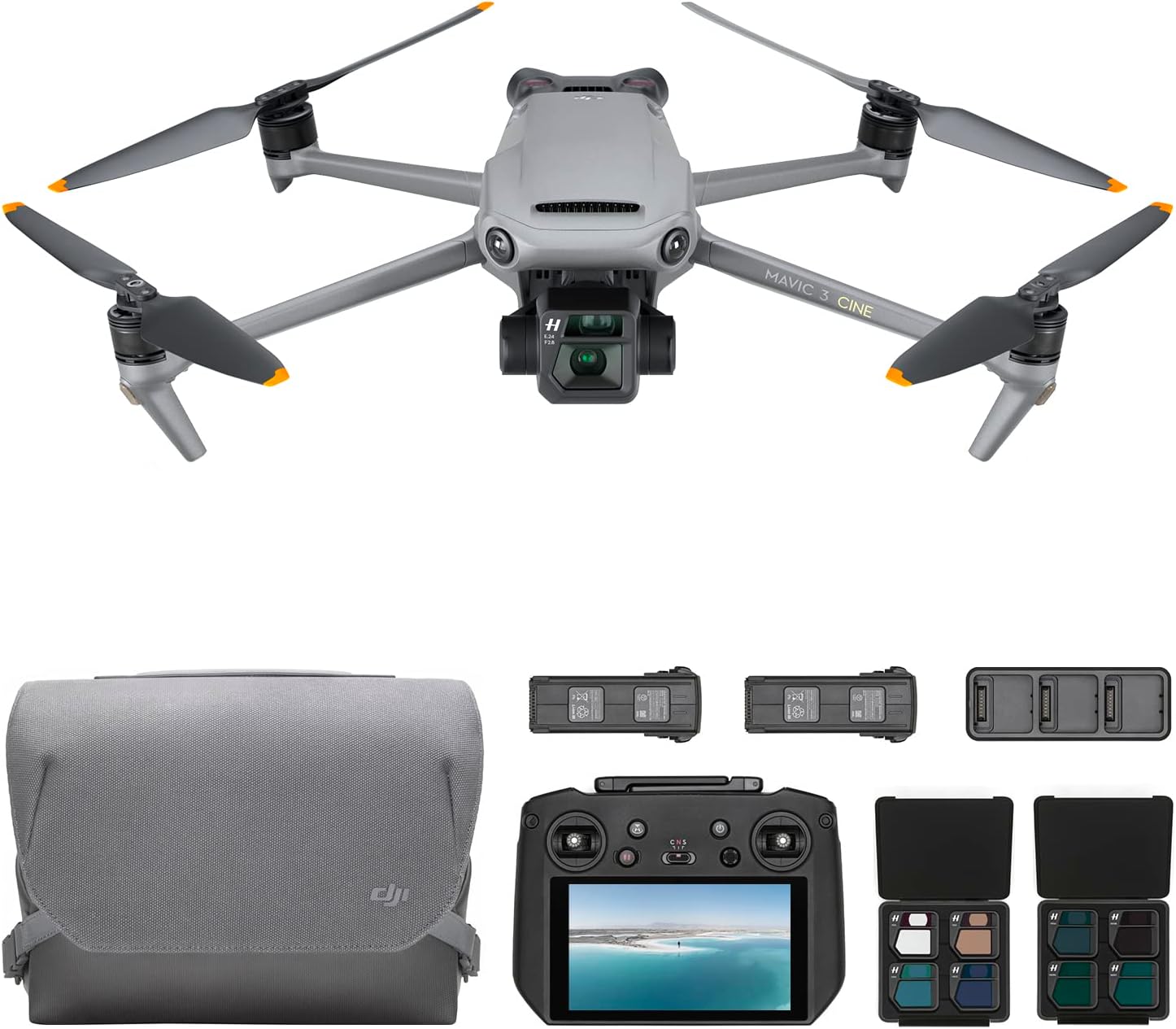 DJI Mavic 3 Fly More Combo, dron con cámara Hasselblad 4/3 CMOS, video de 5.1K, detección de obstáculos omnidireccional, vuelo de 46 minutos, retorno automático avanzado, 2 baterías adicionales,