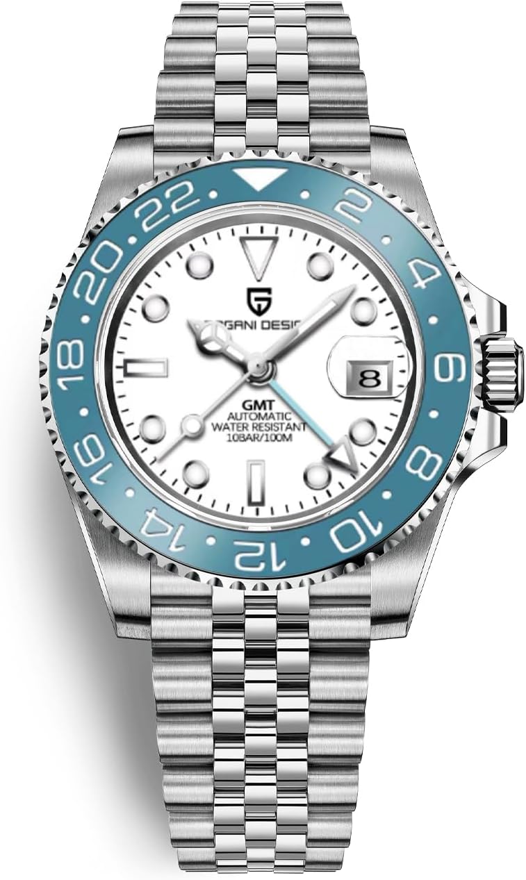 Men Watch Pagani Design GMT Watches for Men Automatic 40MM Date 100M Waterproof Stainless Steel Sapphire Glass Mechanical Wristwatches PD-1662
