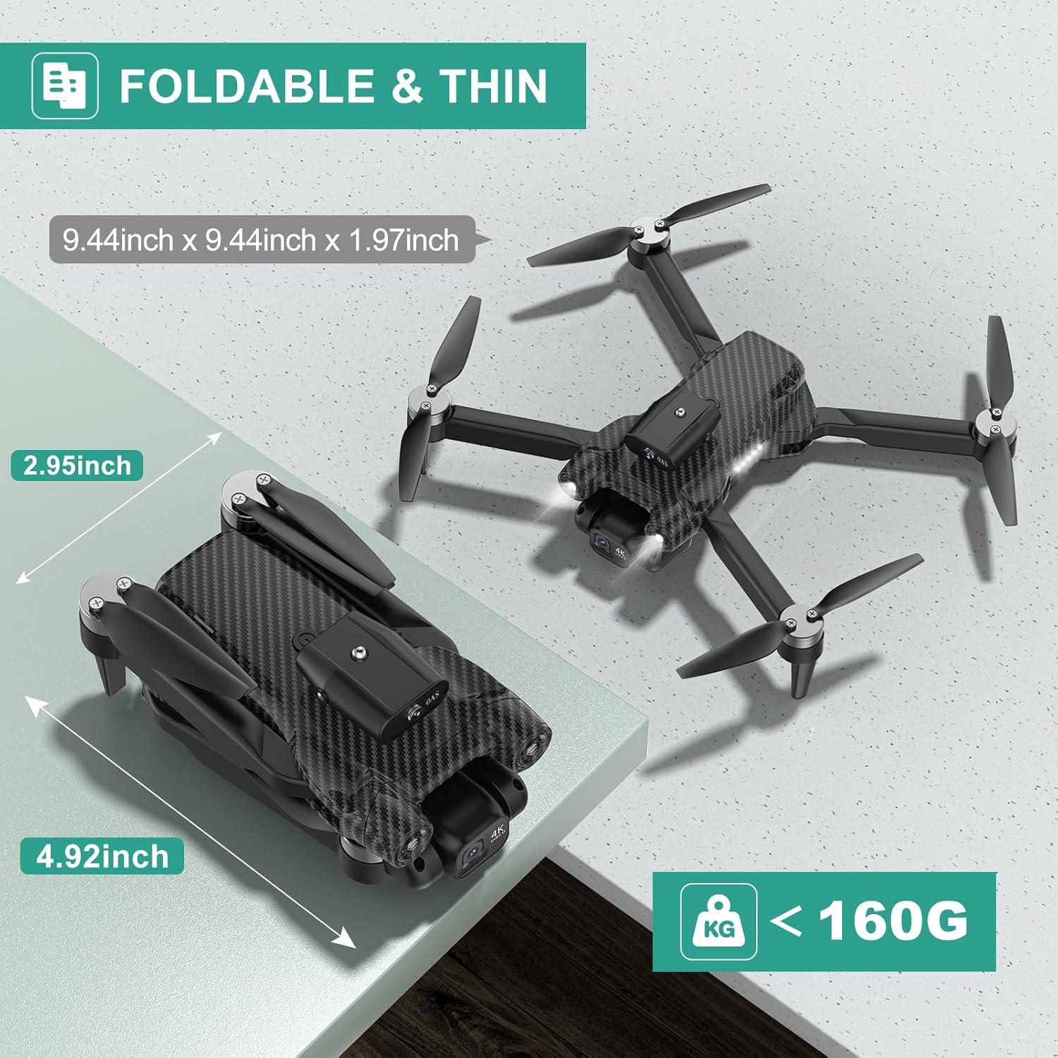 Drone 4K para nios principiantes, parada de emergencia, modo sin cabeza, funda de transporte, 360 vueltas, 2 baterías, juguetes inalámbricos para nios y nias