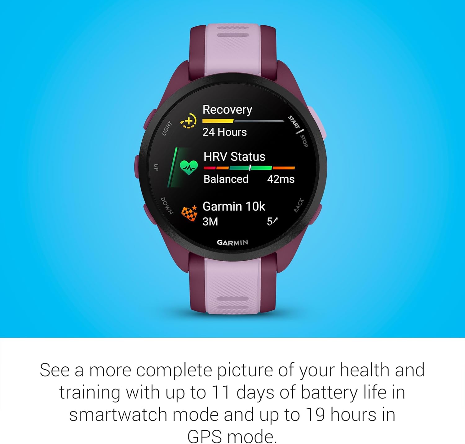 Garmin Forerunner 165, Running Smartwatch, Colorful AMOLED Display, Training Metrics and Recovery Insights, Black