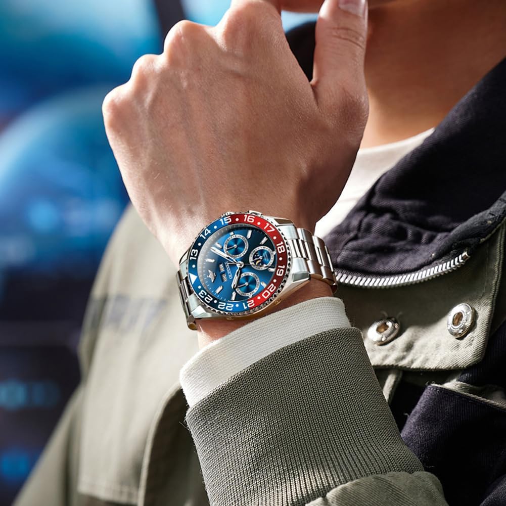 OUPINKE Men's Automatic Watch Self Winding Mechanical Luxury Wrist Watch Sapphire Crystal Tungsten Steel