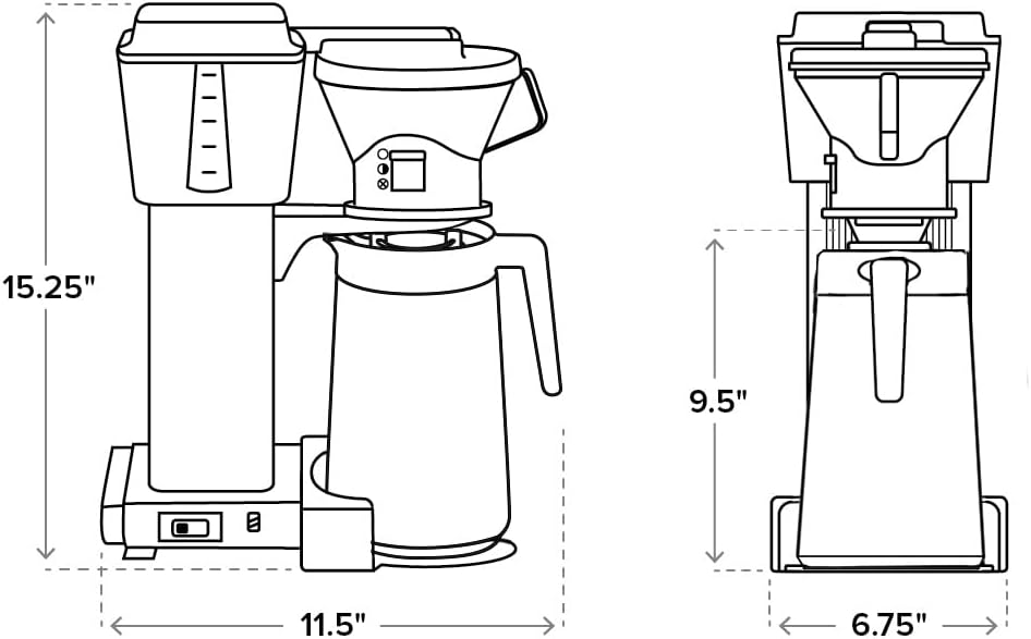 Technivorm Moccamaster 79112 KBT Coffee Brewer, 40 oz, Polished Silver