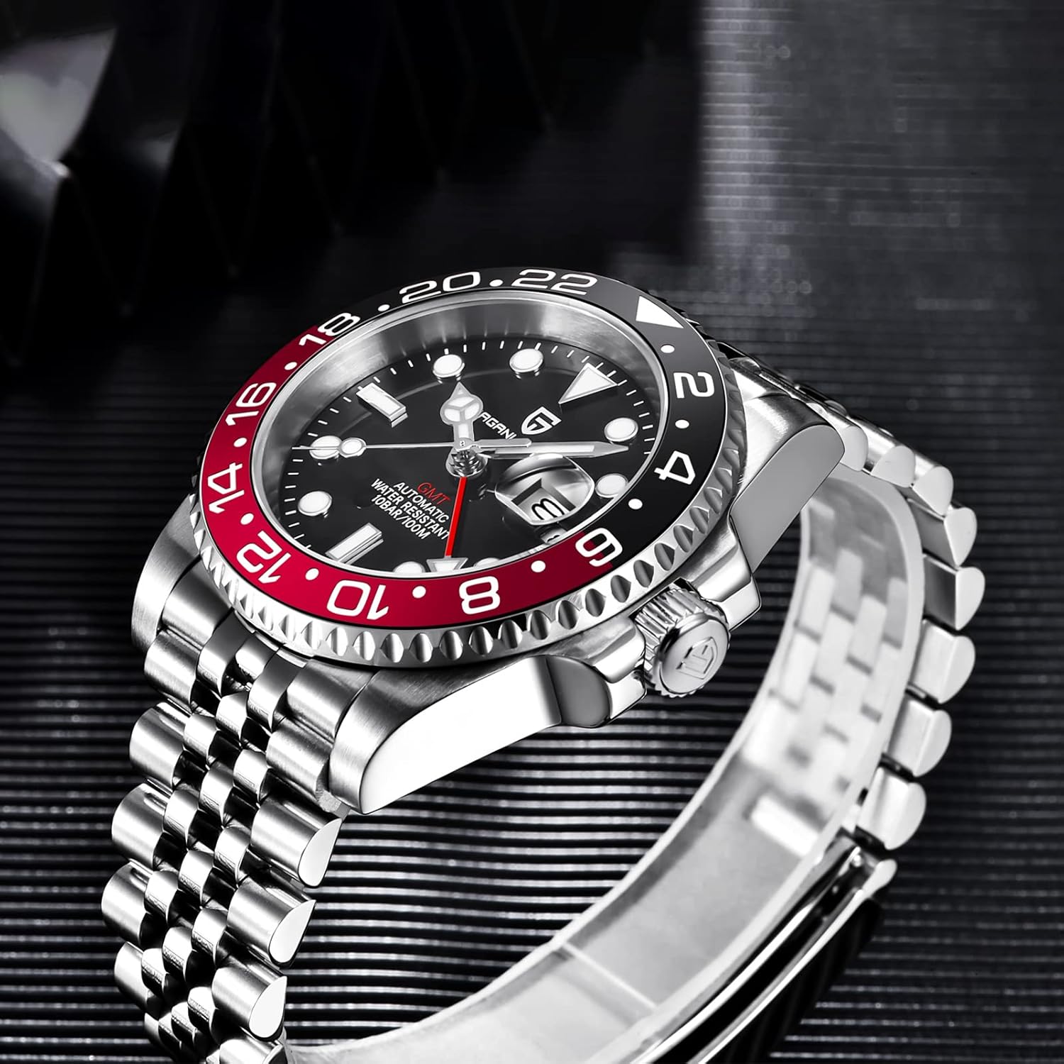 Men Watch Pagani Design GMT Watches for Men Automatic 40MM Date 100M Waterproof Stainless Steel Sapphire Glass Mechanical Wristwatches PD-1662