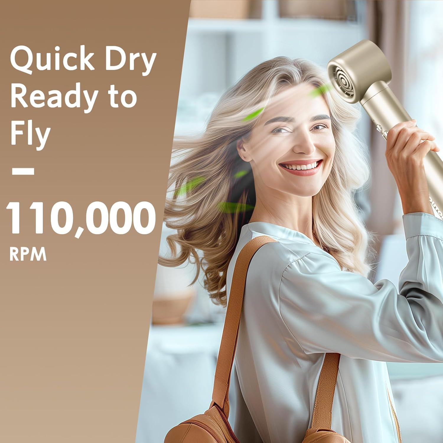 Hair Dryer Brush, Jolitoi 6 in 1 Blow Dryer Brush with 110,000 RPM High-Speed Negative Ionic, Automatic Curling Iron, Hot Air Styler for Fast Drying Curling Volumizing Straightening (Dark Grey)