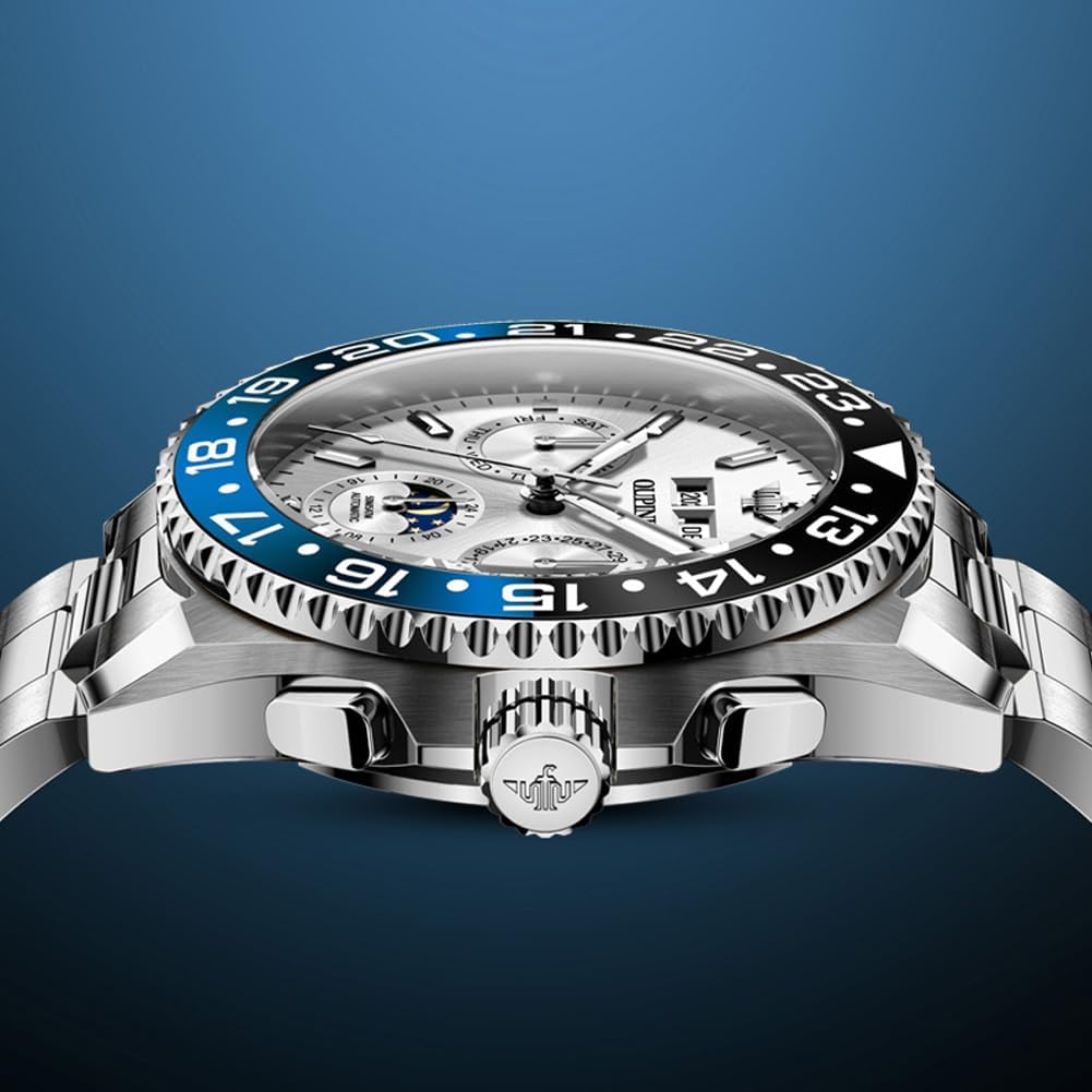OUPINKE Men's Automatic Watch Self Winding Mechanical Luxury Wrist Watch Sapphire Crystal Tungsten Steel