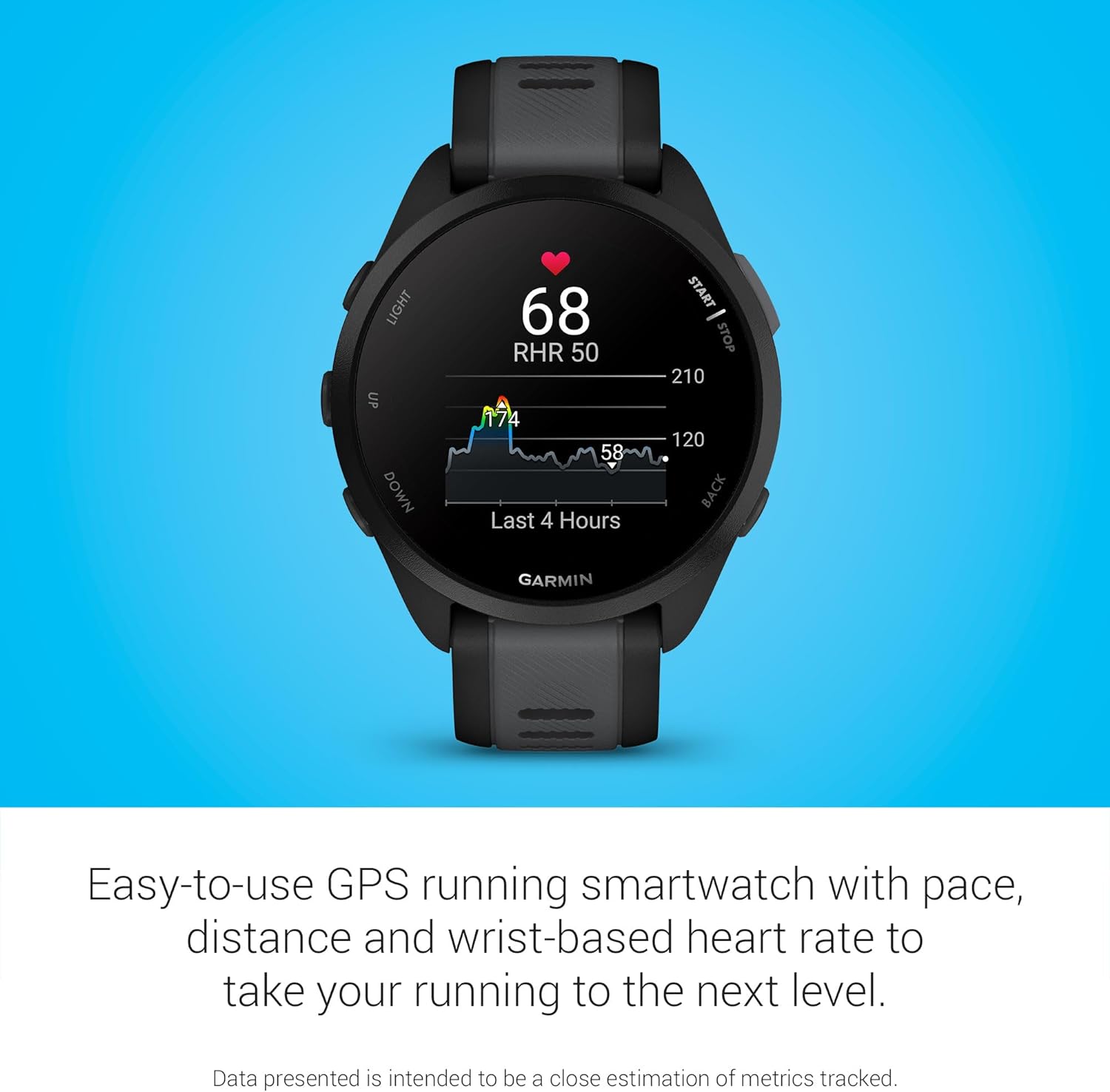 Garmin Forerunner 165, Running Smartwatch, Colorful AMOLED Display, Training Metrics and Recovery Insights, Black