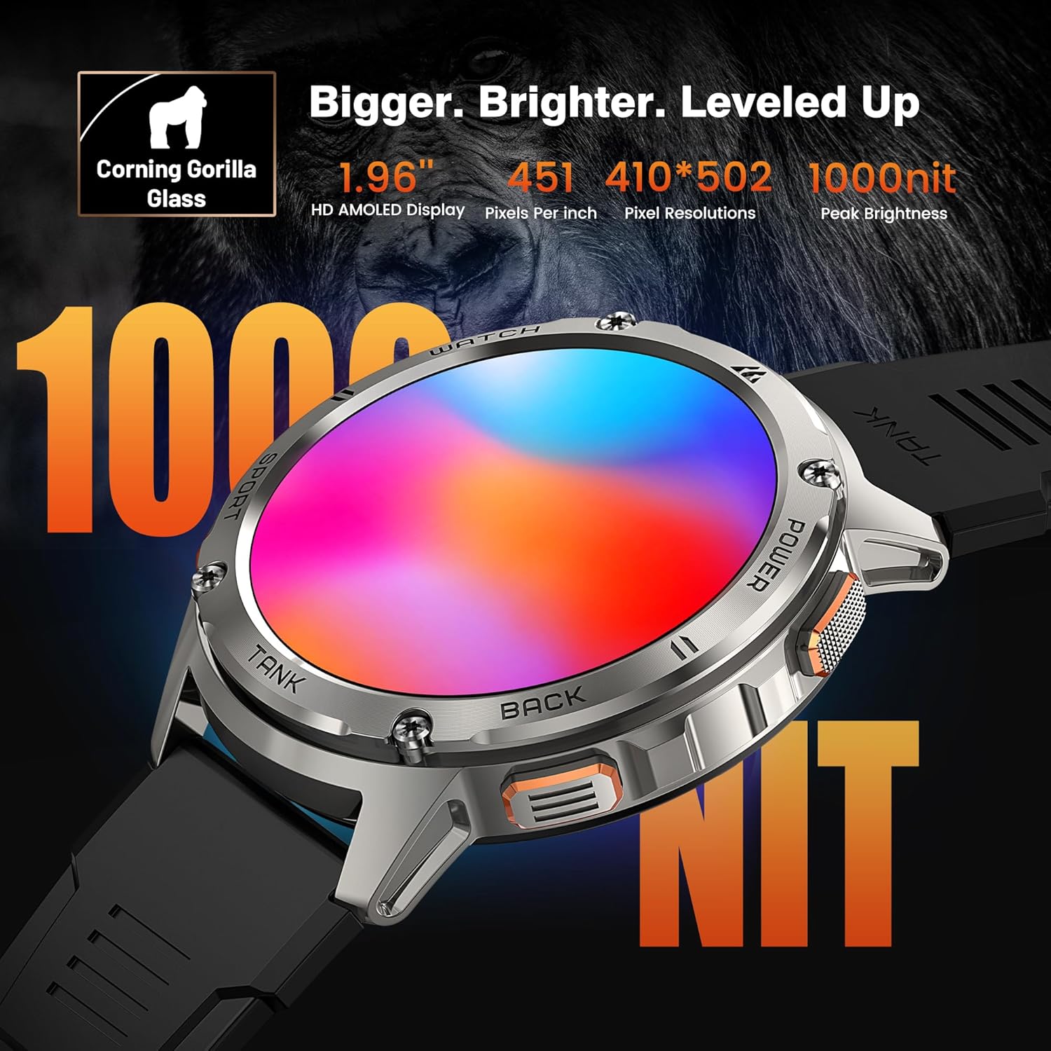 HIDAMEL Smart Watches for Men, 480mAh Extra-Large Battery, 50M Waterproof, Military Fitness Watch Full Metal Body, Answer/Make Call, AI Voice Compatible for Android & iOS