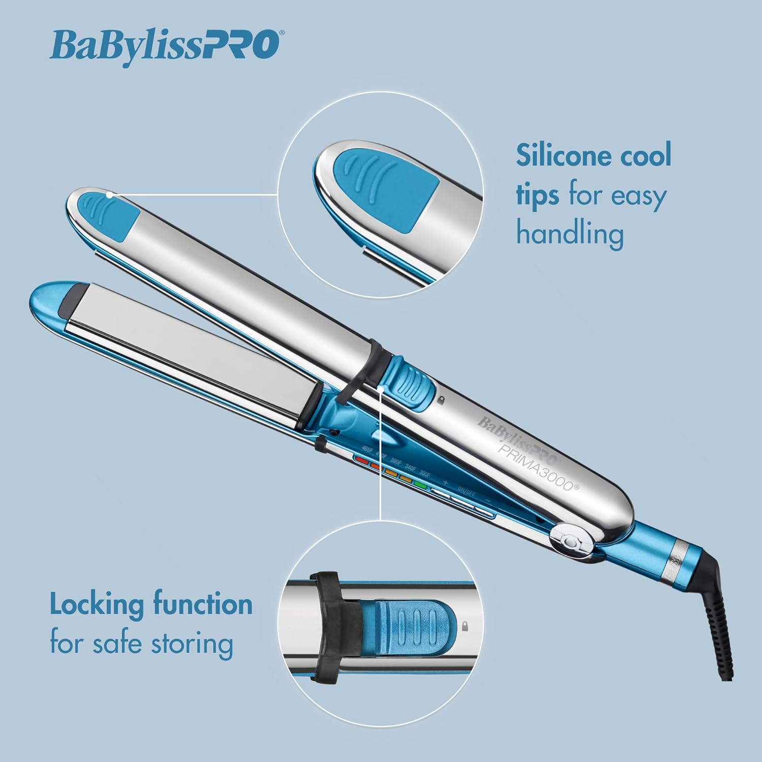 BaBylissPRO Nano Titanium Prima Ionic Hair Straightener, Curl and Straighten Hair With One Professional Tool
