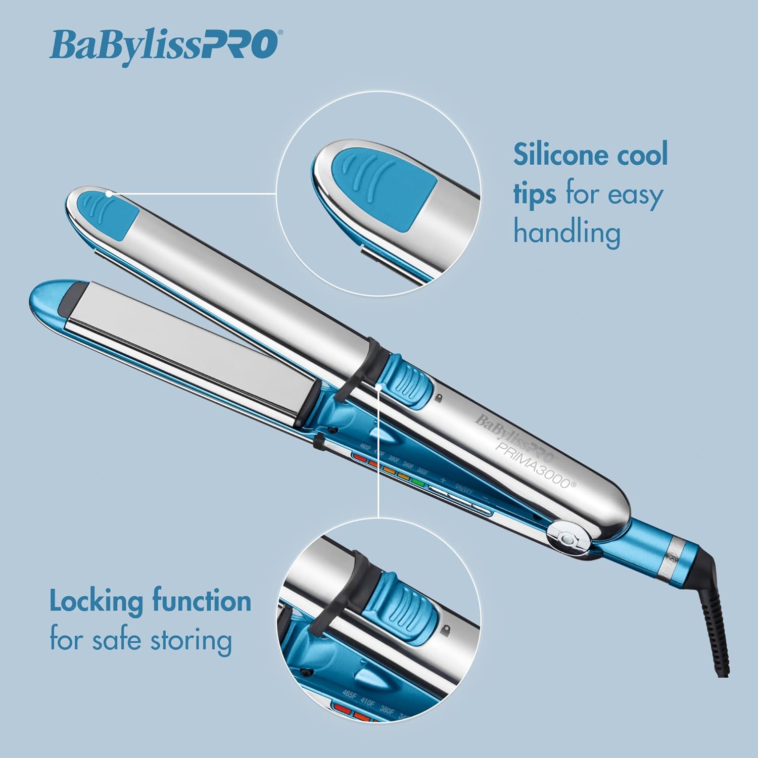 BaBylissPRO Nano Titanium Prima Ionic Hair Straightener, Curl and Straighten Hair With One Professional Tool
