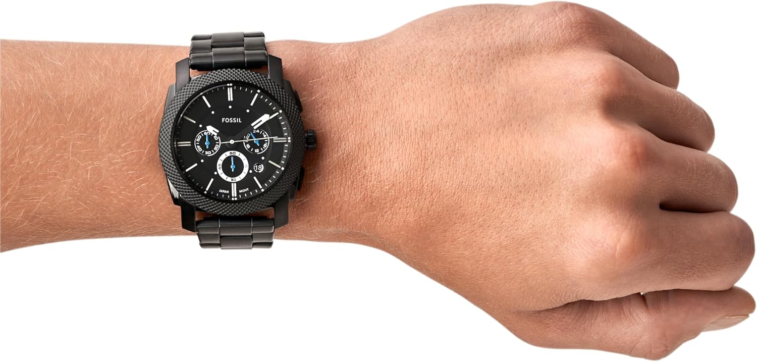 Fossil Machine Men's Watch with Stainless Steel or Leather Band, Chronograph or Analog Watch Display