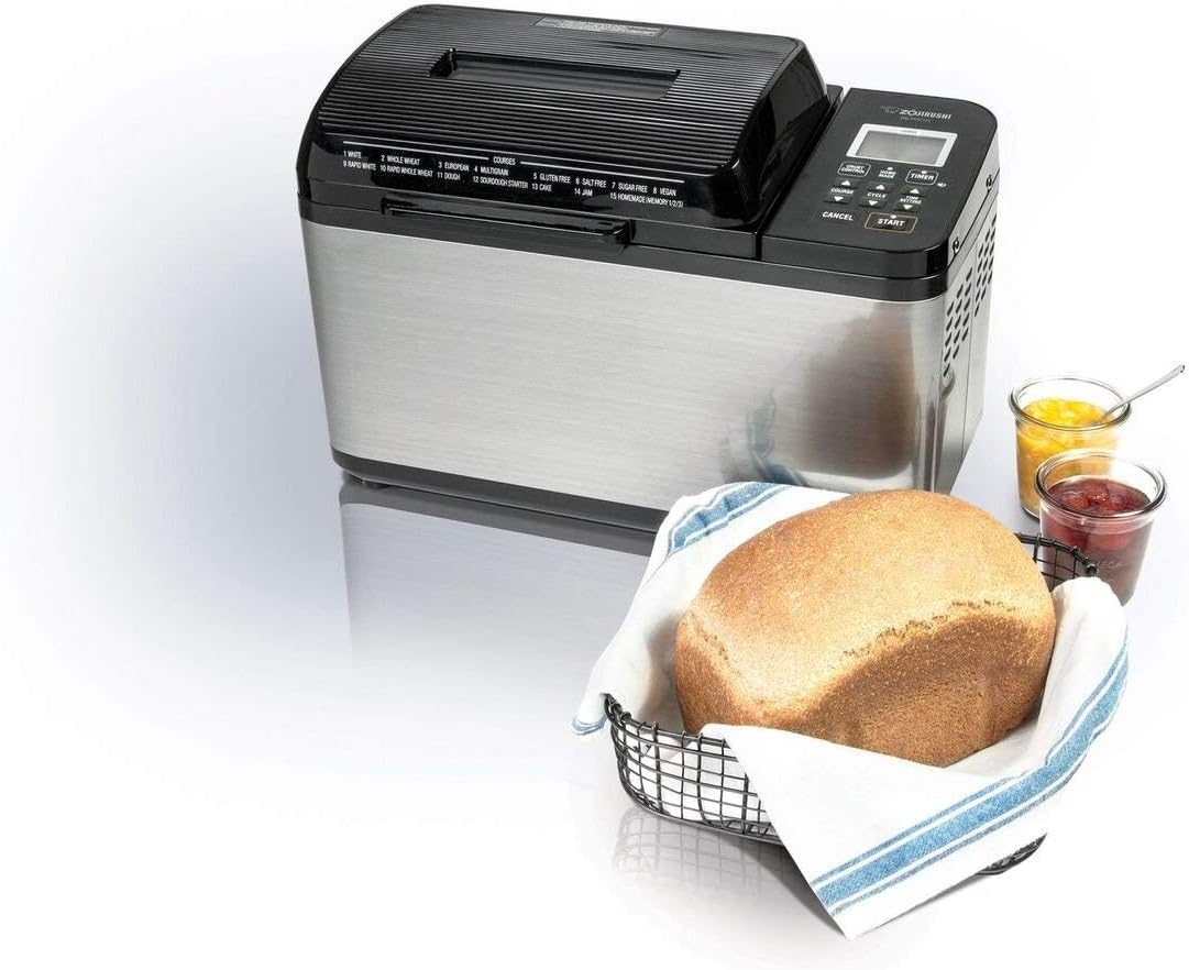 Zojirushi BB-PDC20BA Home Bakery Virtuoso Plus Breadmaker, 2 lb. loaf of bread