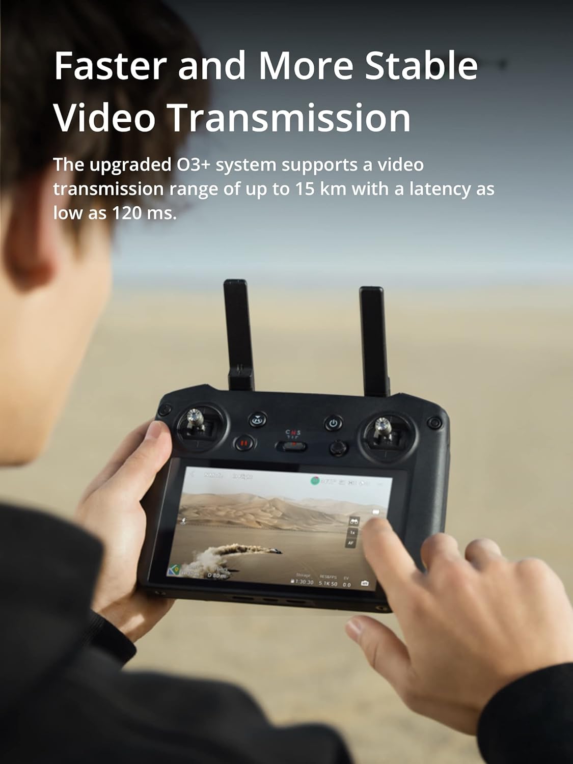 DJI RC Pro, control remoto de alto rendimiento para DJI Mavic 3 Pro y más, pantalla de 1080p de alto brillo, rango de transmisión de 9.3 mi, ideal para uso en exteriores fotografía aérea
