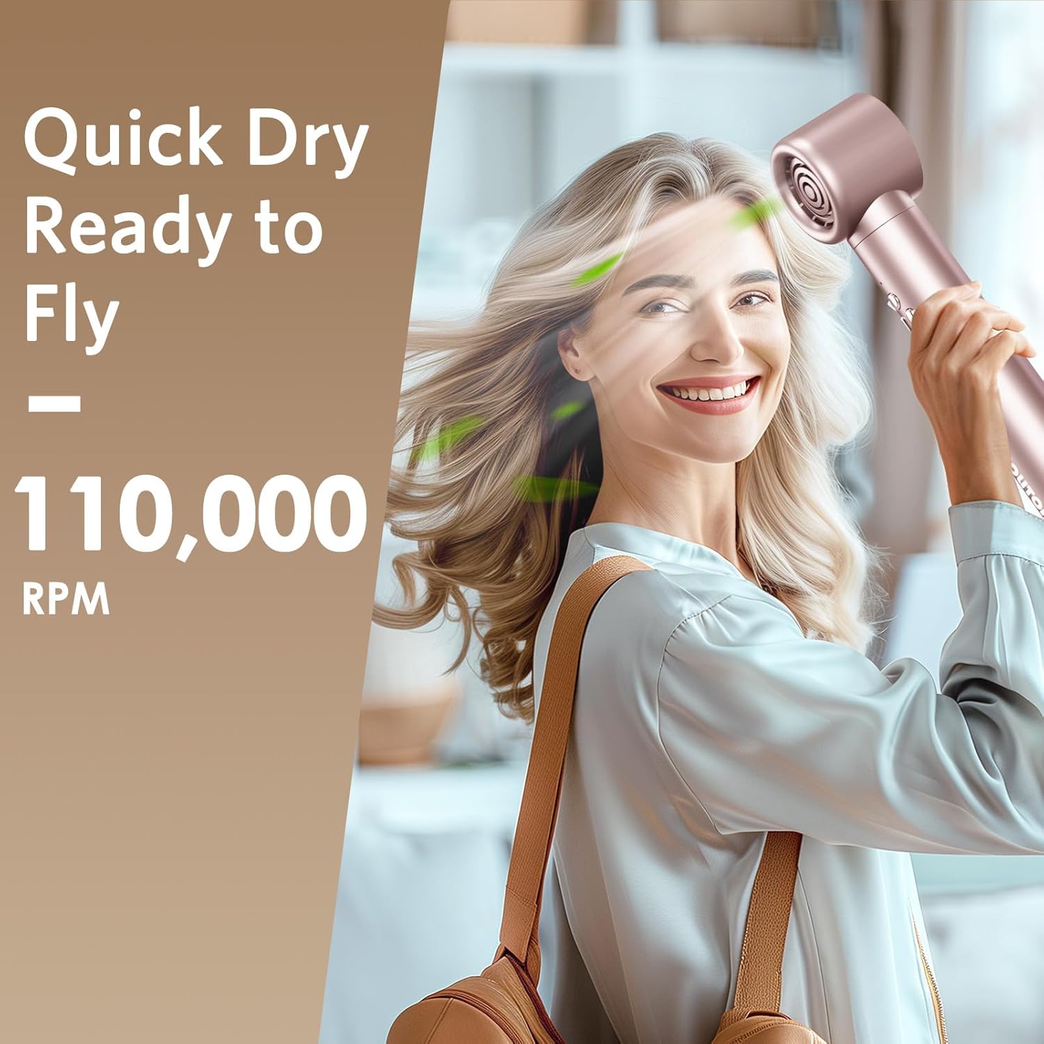 Hair Dryer Brush, Jolitoi 6 in 1 Blow Dryer Brush with 110,000 RPM High-Speed Negative Ionic, Automatic Curling Iron, Hot Air Styler for Fast Drying Curling Volumizing Straightening (Dark Grey)