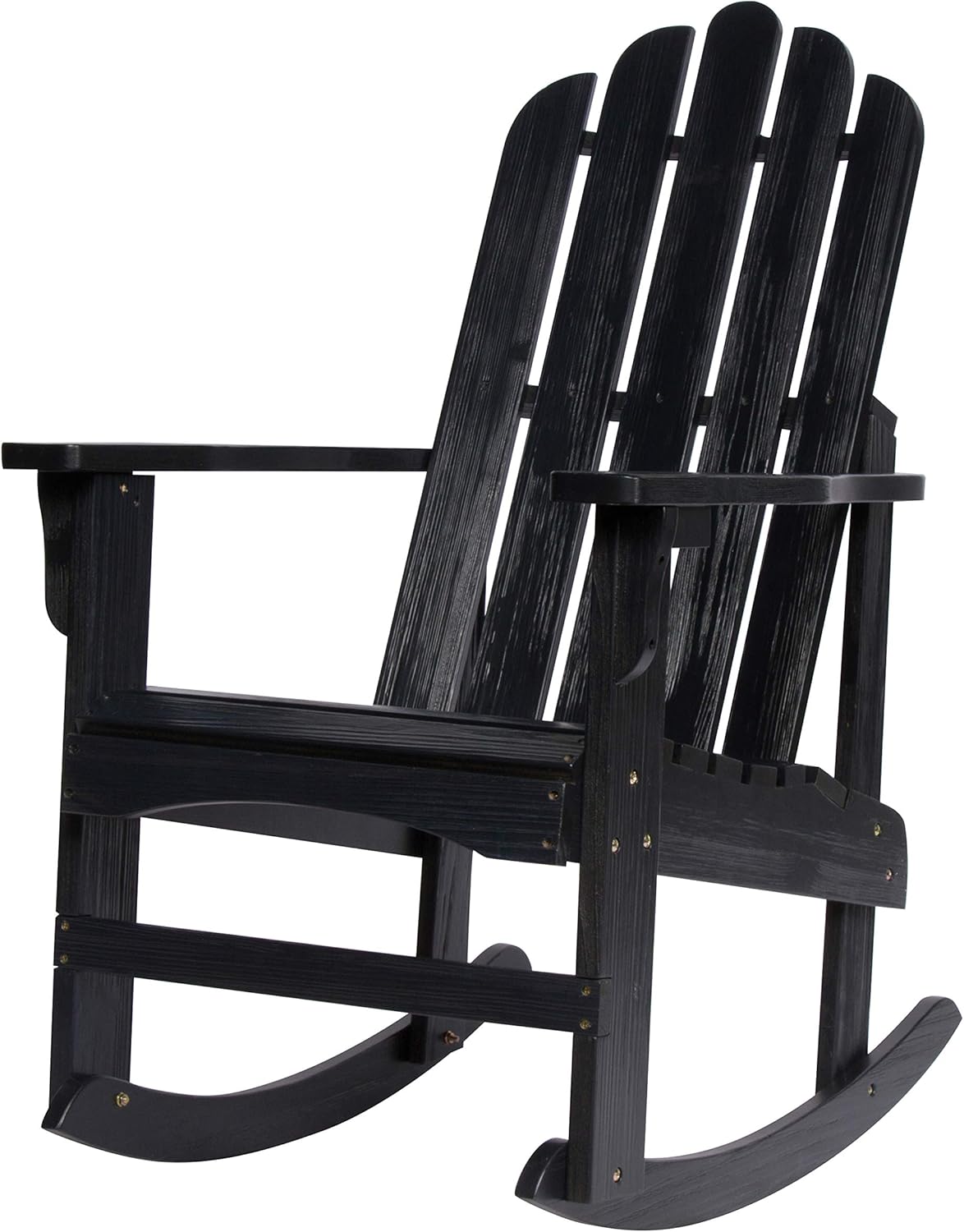 Shine Company Marina Adirondack Porch Rocker, Indoor Outdoor Wood Rocking Chair, Eggshell White