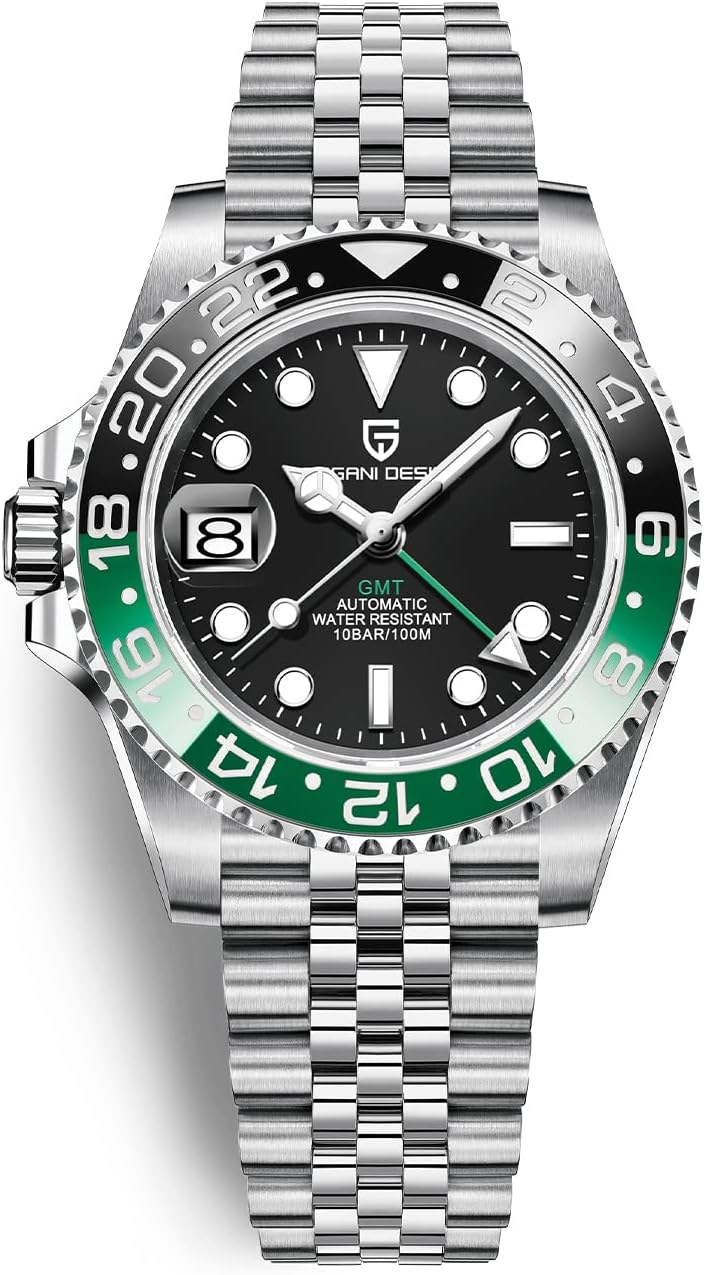 Men Watch Pagani Design GMT Watches for Men Automatic 40MM Date 100M Waterproof Stainless Steel Sapphire Glass Mechanical Wristwatches PD-1662