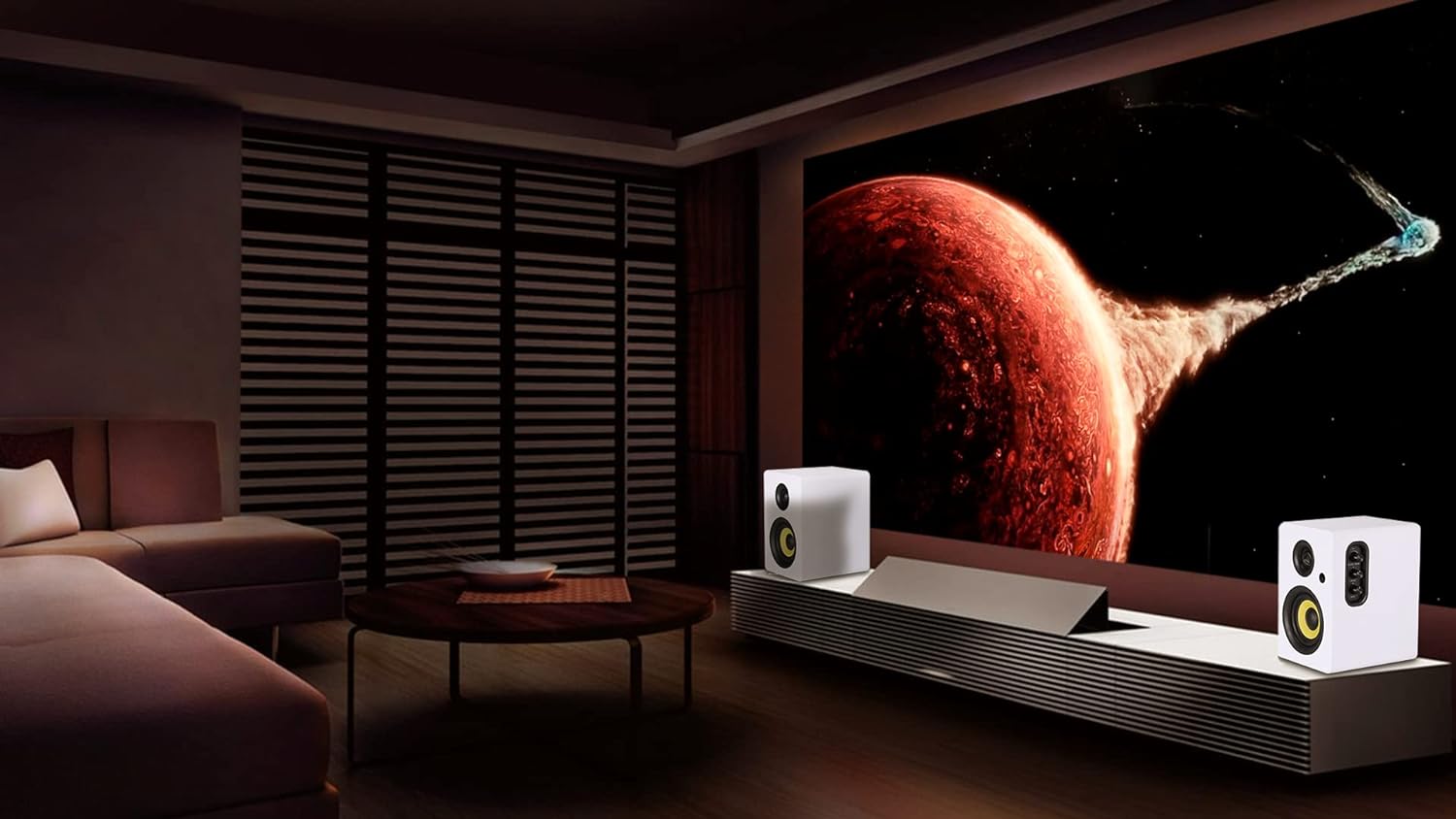 SW208 3 Active Bluetooth 5.0 Bookshelf Speakers – 60W Carbon Fiber Speaker Unit - Built-in 24bit DAC Dynamic 3D Surround Sound 2.0 Computer PC Monitor Gaming (Pair, White)