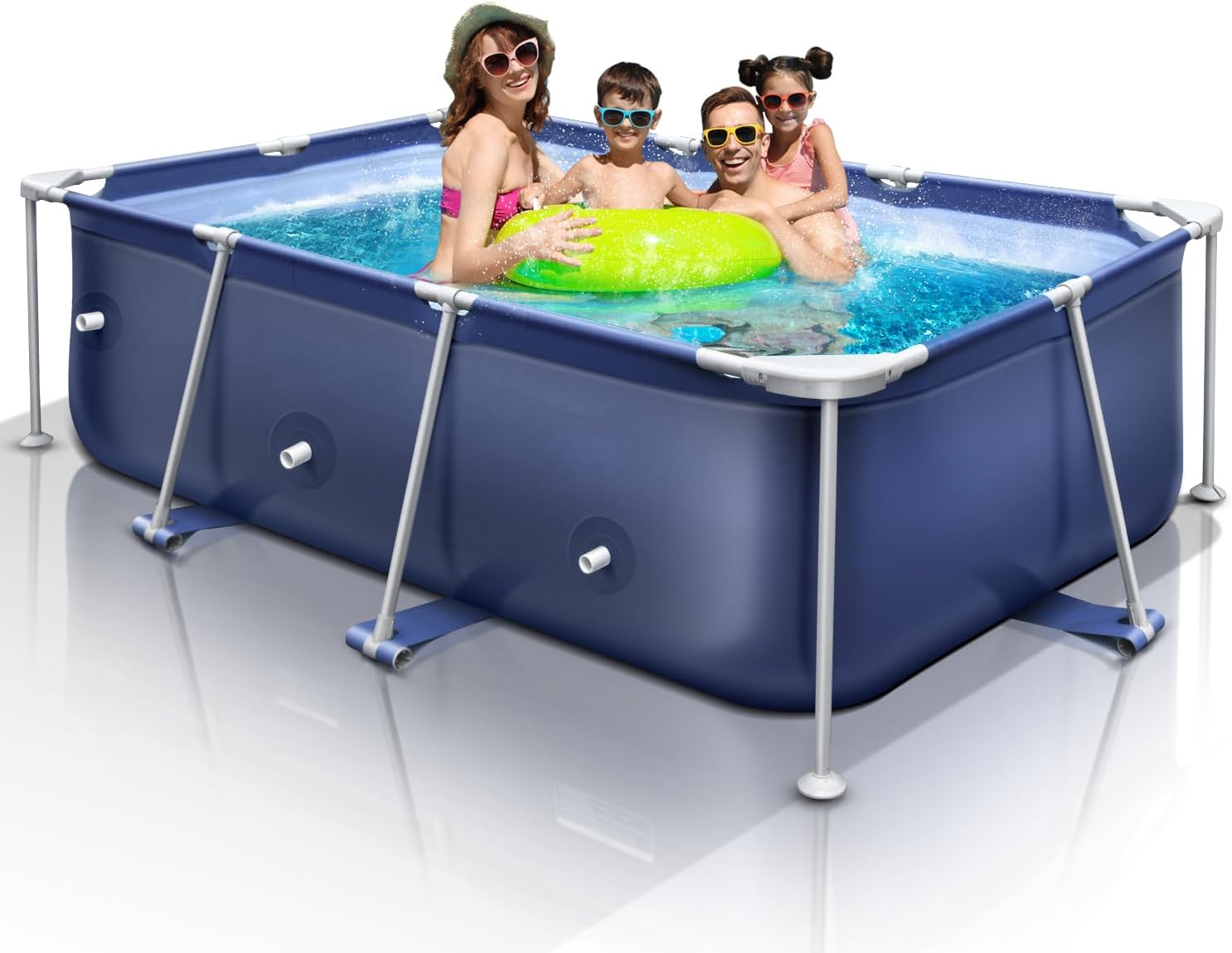 Cool Round Framed Swimming Pool 10' X 30 Round Pool Above Ground Sturdy Steel Frame Above Ground Pool Set with 530 GPH Filter Pump and Secure Pool Cover for Backyard