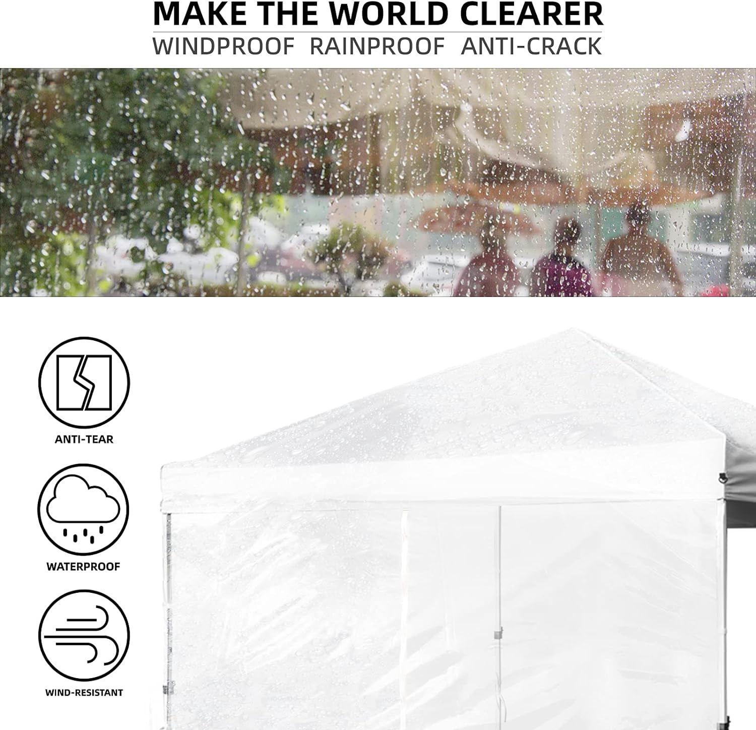 MordenApe Clear Sidewall, Transparent Canopy Walls, Canopy Side Wall for 10x10 Pop Up Canopy - Straight Leg, Outdoor Instant Canopies Sidewall,1 Pack (Navy)