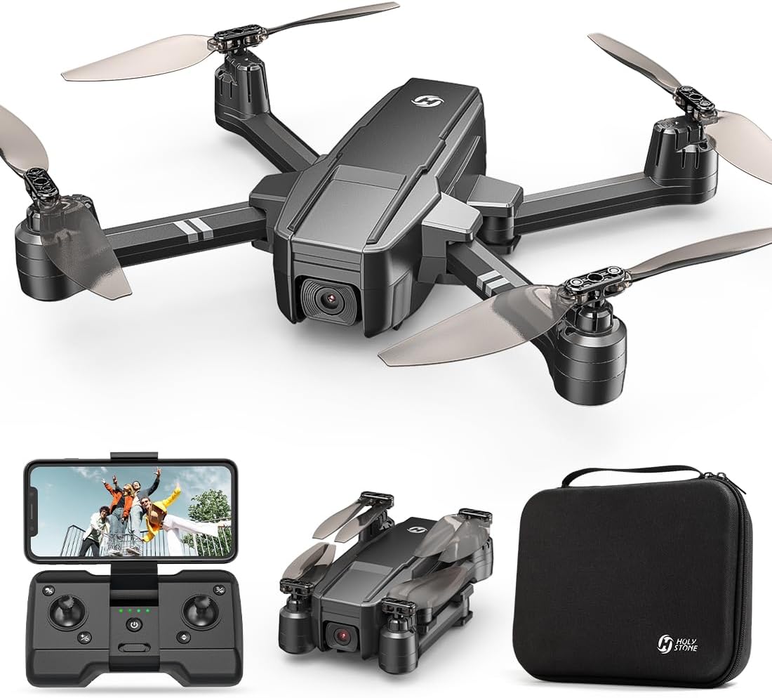 Holy Stone HS440 Drone FPV plegable con cámara WiFi 1080P para adultos principiantes y nios; control de gestos de voz RC Quadcopter con batería modular para largo tiempo de vuelo, vuelo automático,