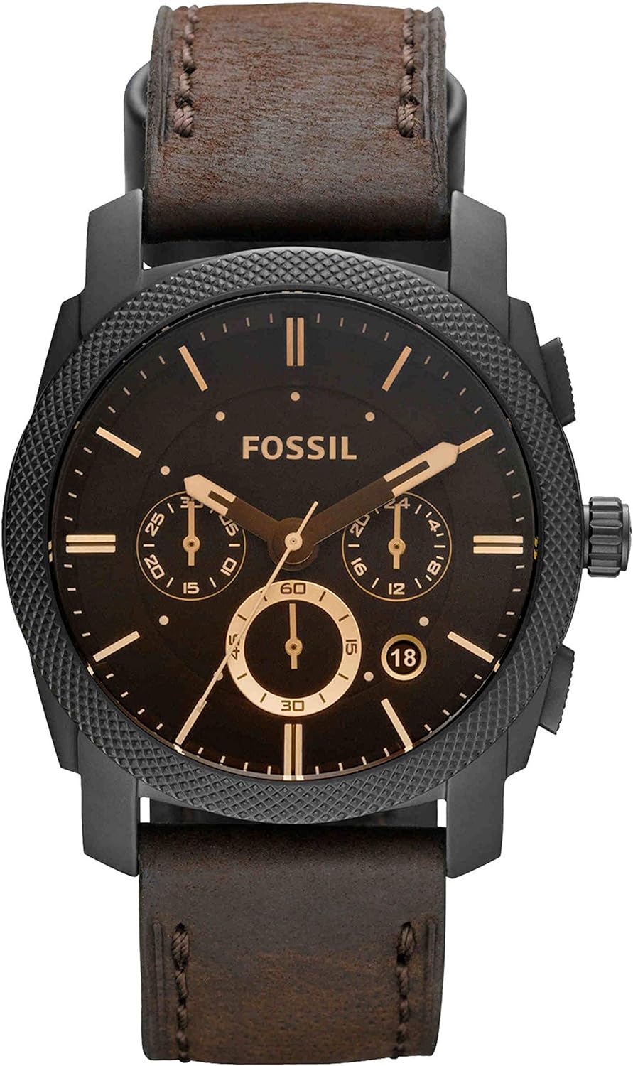 Fossil Machine Men's Watch with Stainless Steel or Leather Band, Chronograph or Analog Watch Display