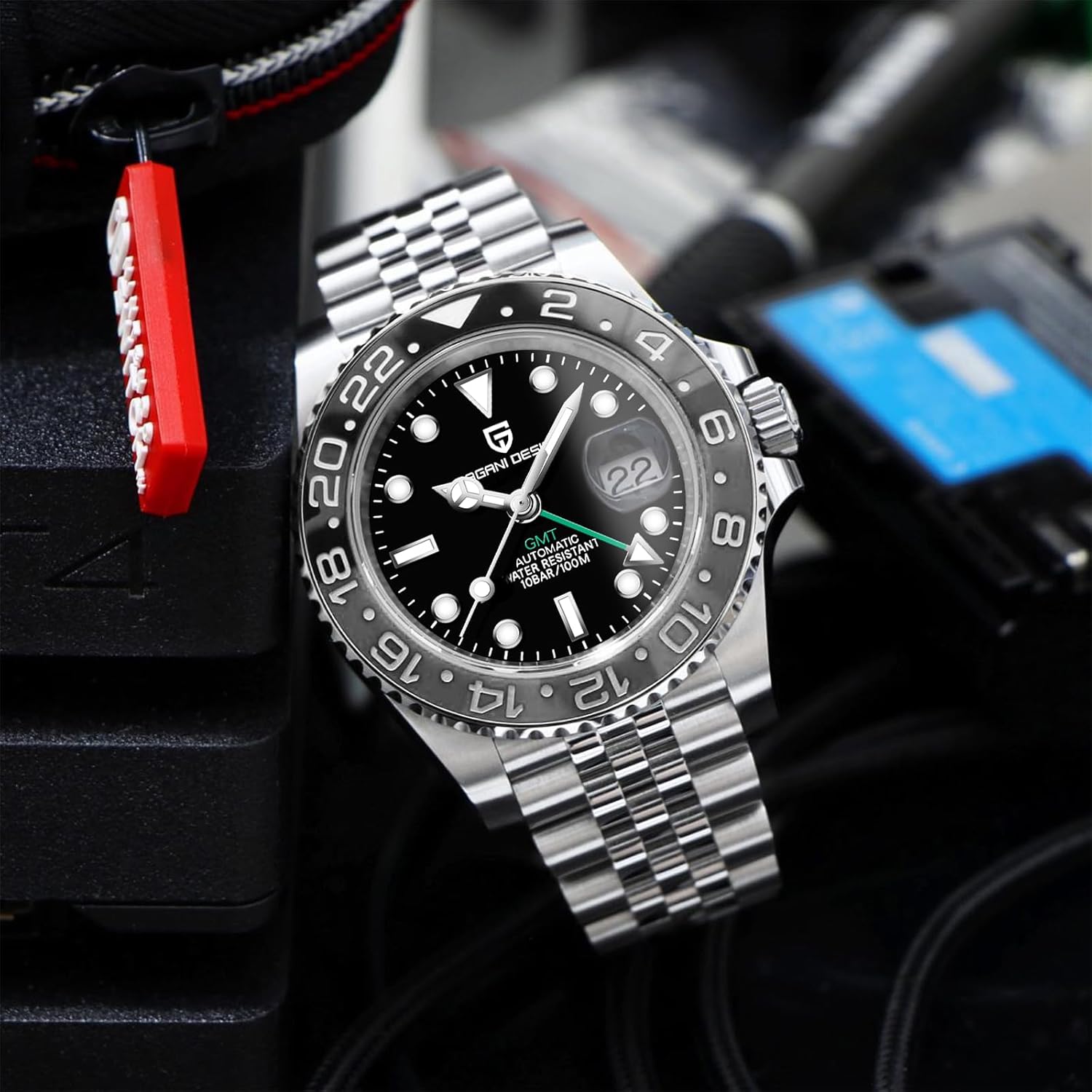 Men Watch Pagani Design GMT Watches for Men Automatic 40MM Date 100M Waterproof Stainless Steel Sapphire Glass Mechanical Wristwatches PD-1662