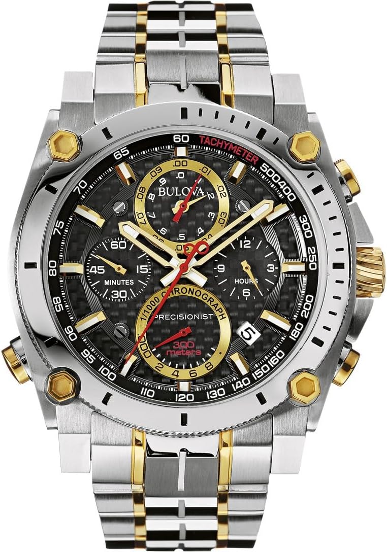Bulova Men's Icon High Precision Quartz Chronograph Watch, Curved Mineral Crystal