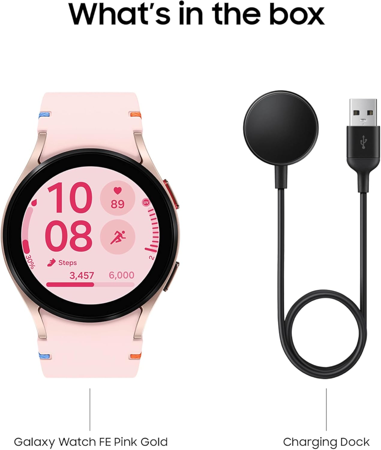 Samsung Galaxy Watch FE 40mm Bluetooth AI Smartwatch w/Fitness Tracking, BIA Sensor, Personalized HR Zones, Heart Rate Tracker, Sleep Monitor, 2024, Pink Gold [US Version, 1Yr Manufacturer Warranty]