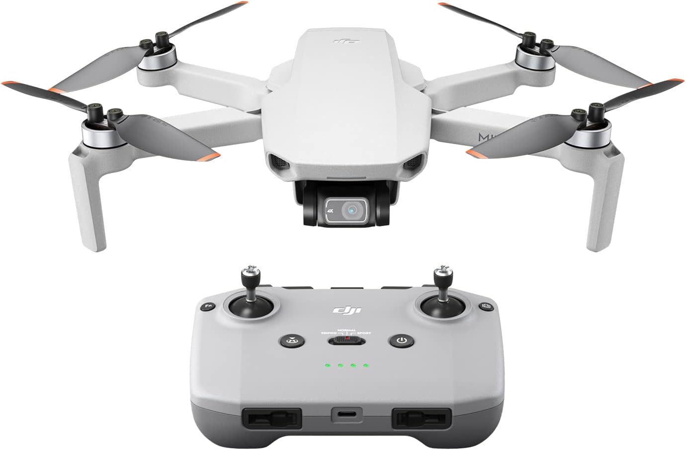 DJI Mini 2 - Drone Quadcopter ultraligero y plegable, cardán de 3 ejes con cámara 4K, foto de 12MP, tiempo de vuelo de 31 minutos, transmisión de video HD OcuSync 2.0 de 6.2 mi, QuickShots gris