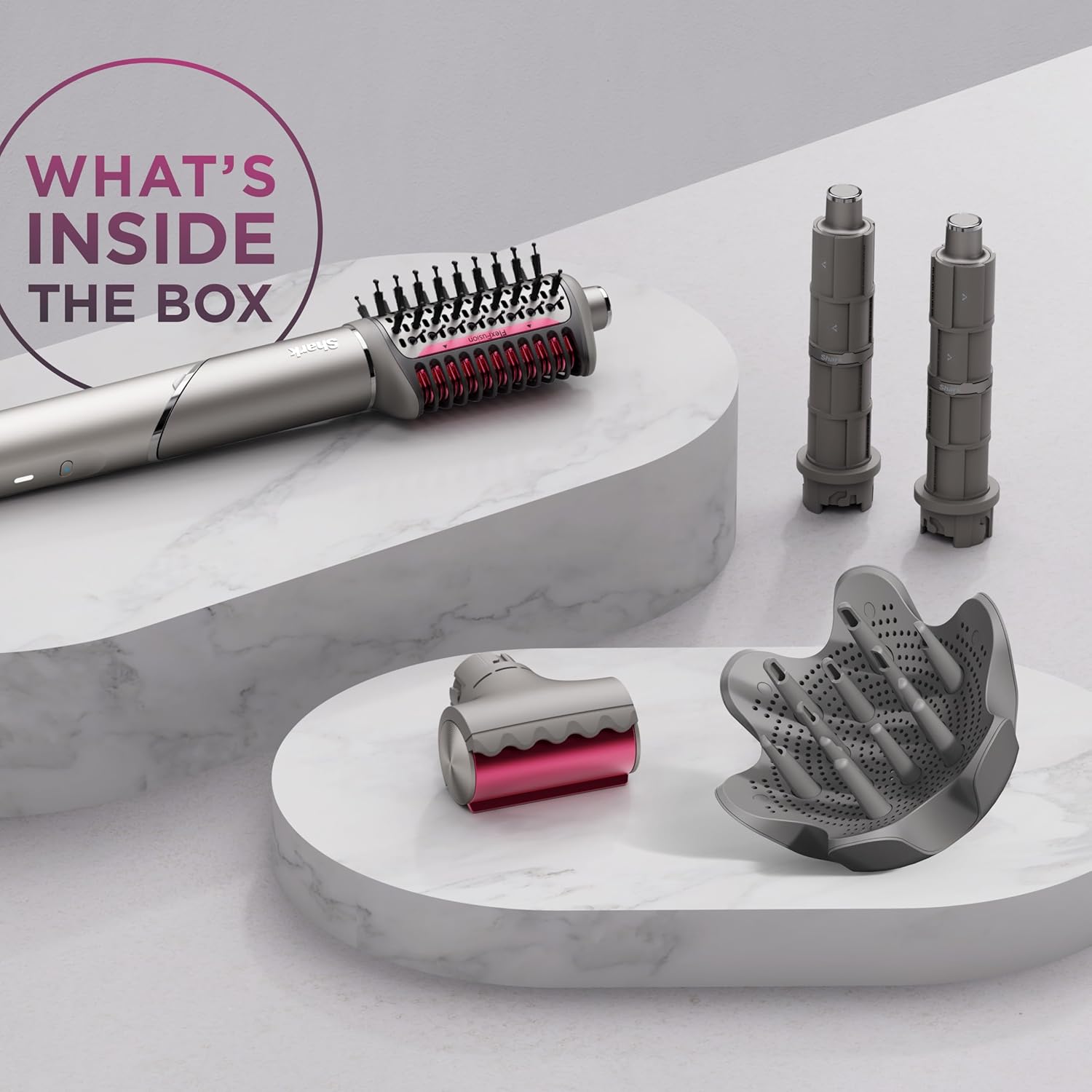 Shark FlexStyle Hair Dryer & Powerful Styling System with 6-Piece Hair Styling Tools, Paddle Brush, Curl-Defining Hair Diffuser, Auto-Wrap Curlers, Styling Concentrator, Oval Brush &, Black, HD440BK