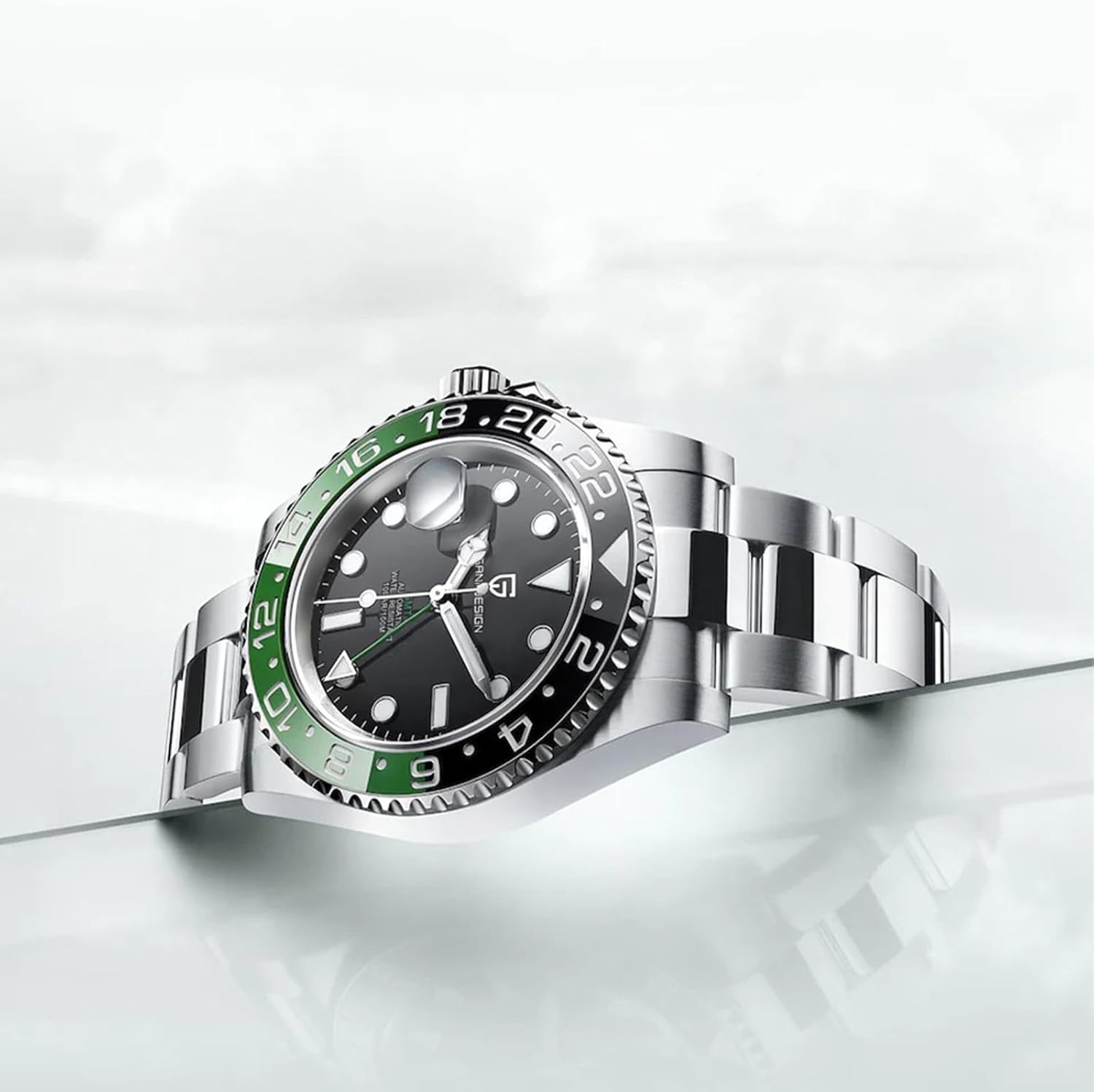 Men Watch Pagani Design GMT Watches for Men Automatic 40MM Date 100M Waterproof Stainless Steel Sapphire Glass Mechanical Wristwatches PD-1662